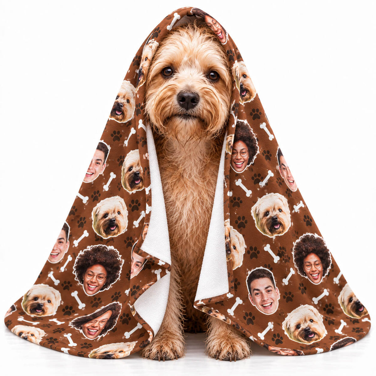 Dogsy Bones Print Personalised Dog Towel
