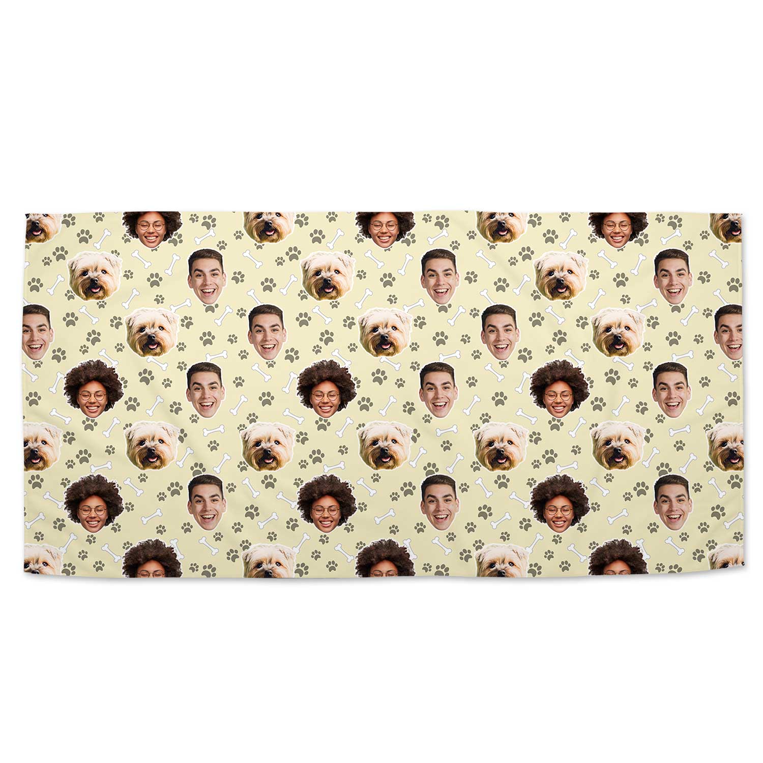 Dogsy Bones Print Personalised Dog Towel