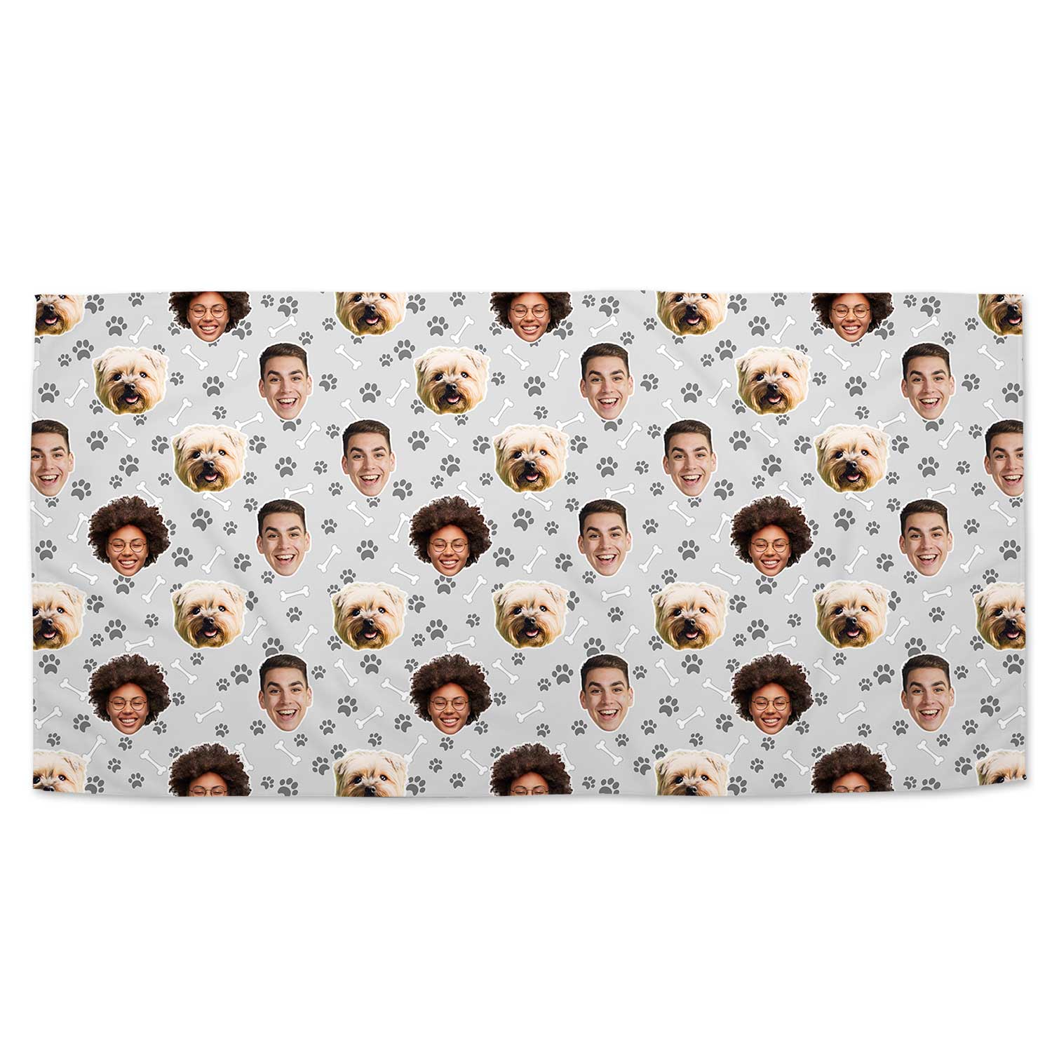 Dogsy Bones Print Personalised Dog Towel