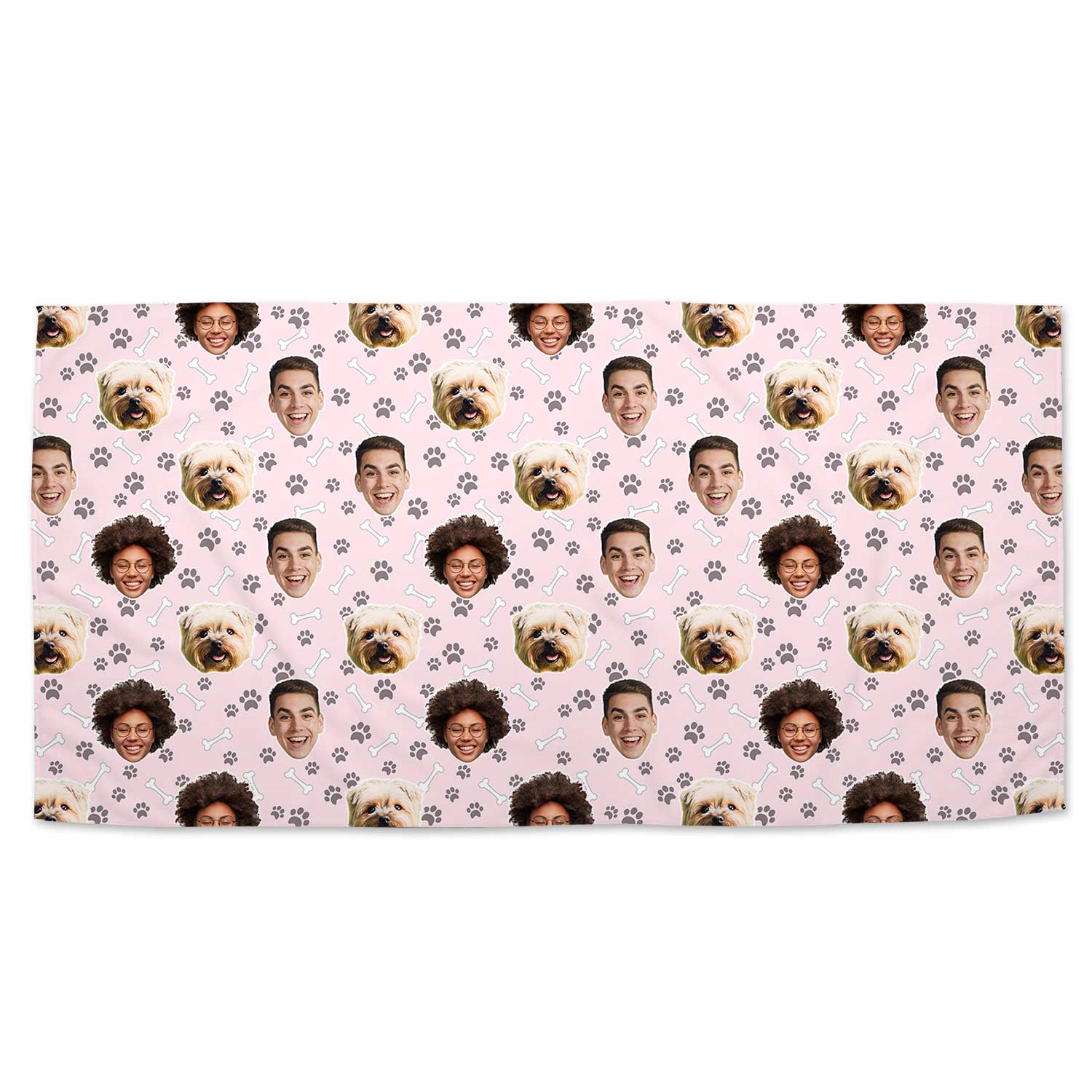 Dogsy Bones Print Personalised Dog Towel