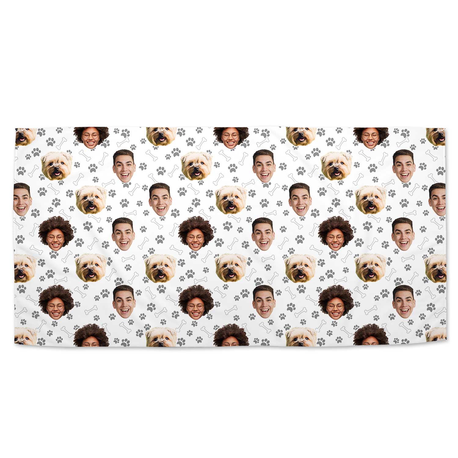 Dogsy Bones Print Personalised Dog Towel