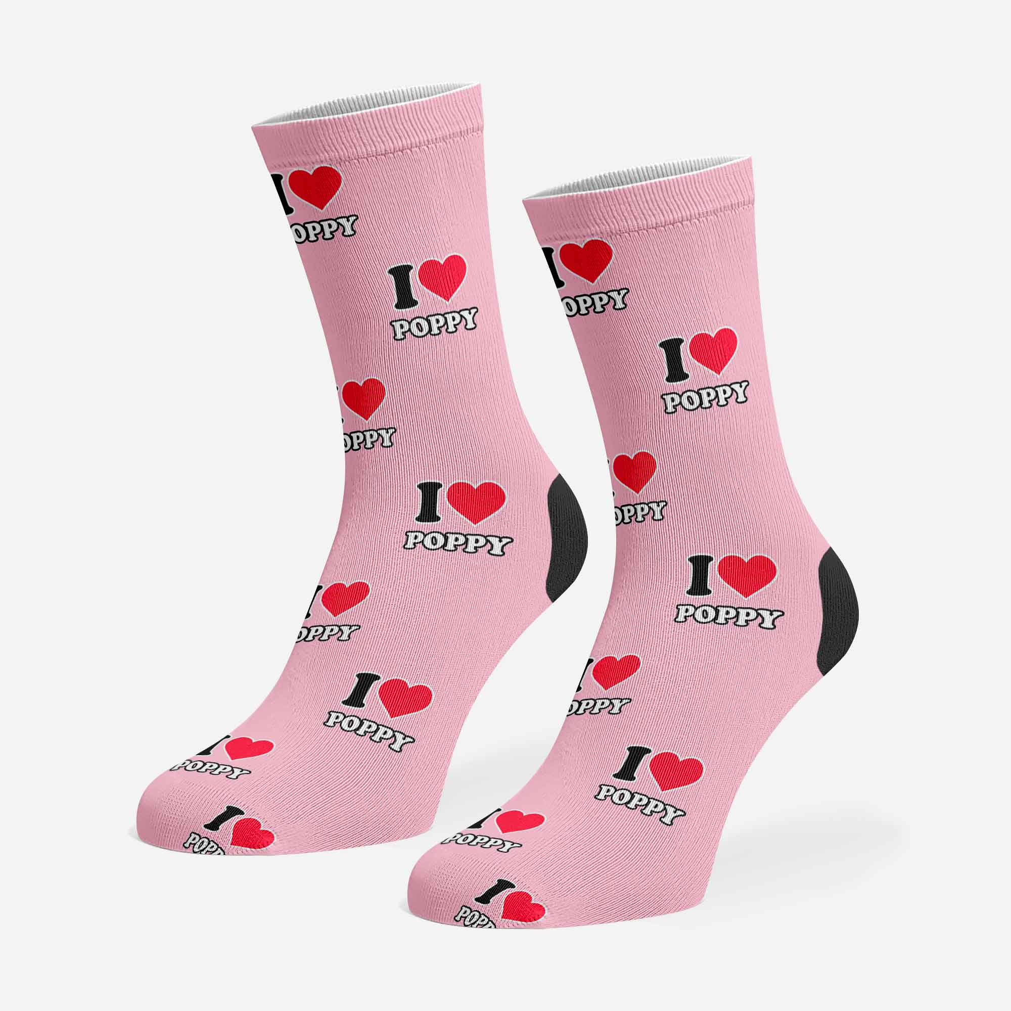 I Heart Name Personalised Dog Socks