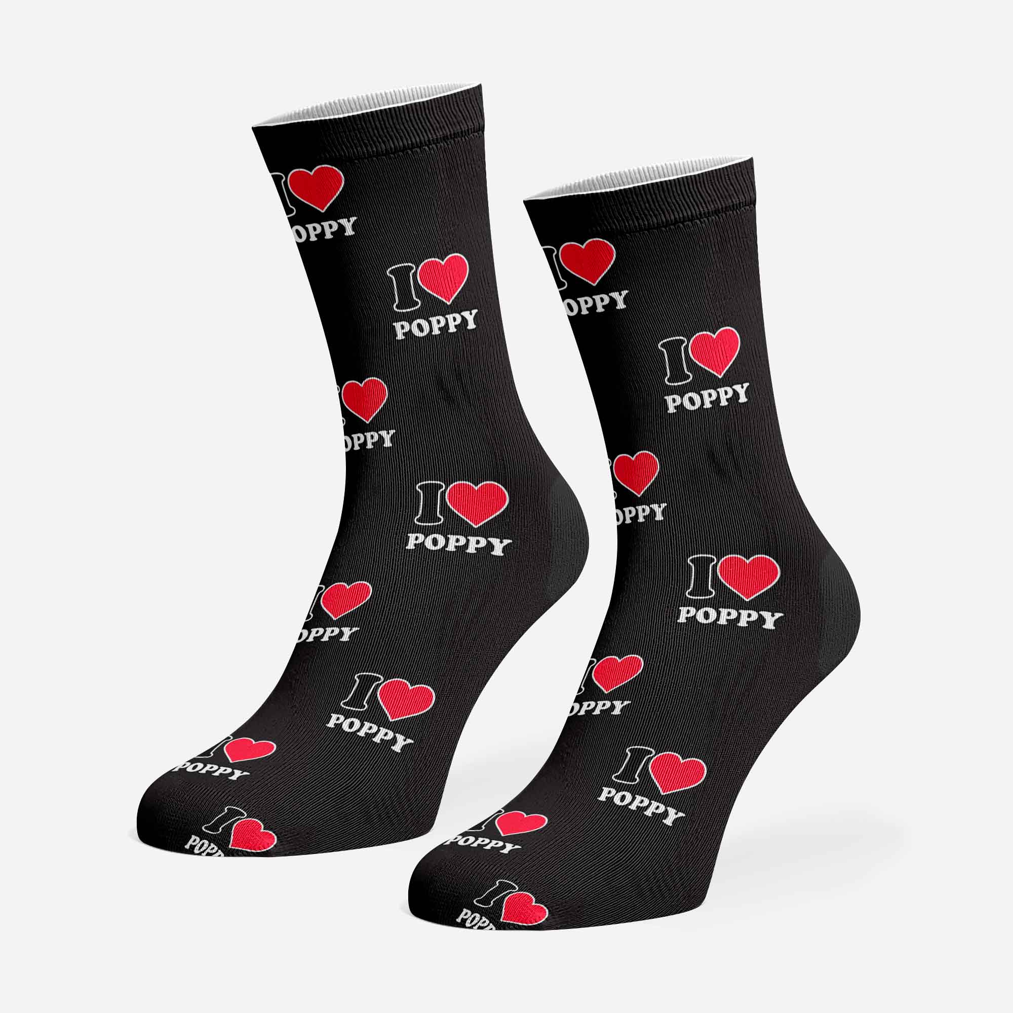I Heart Name Personalised Dog Socks