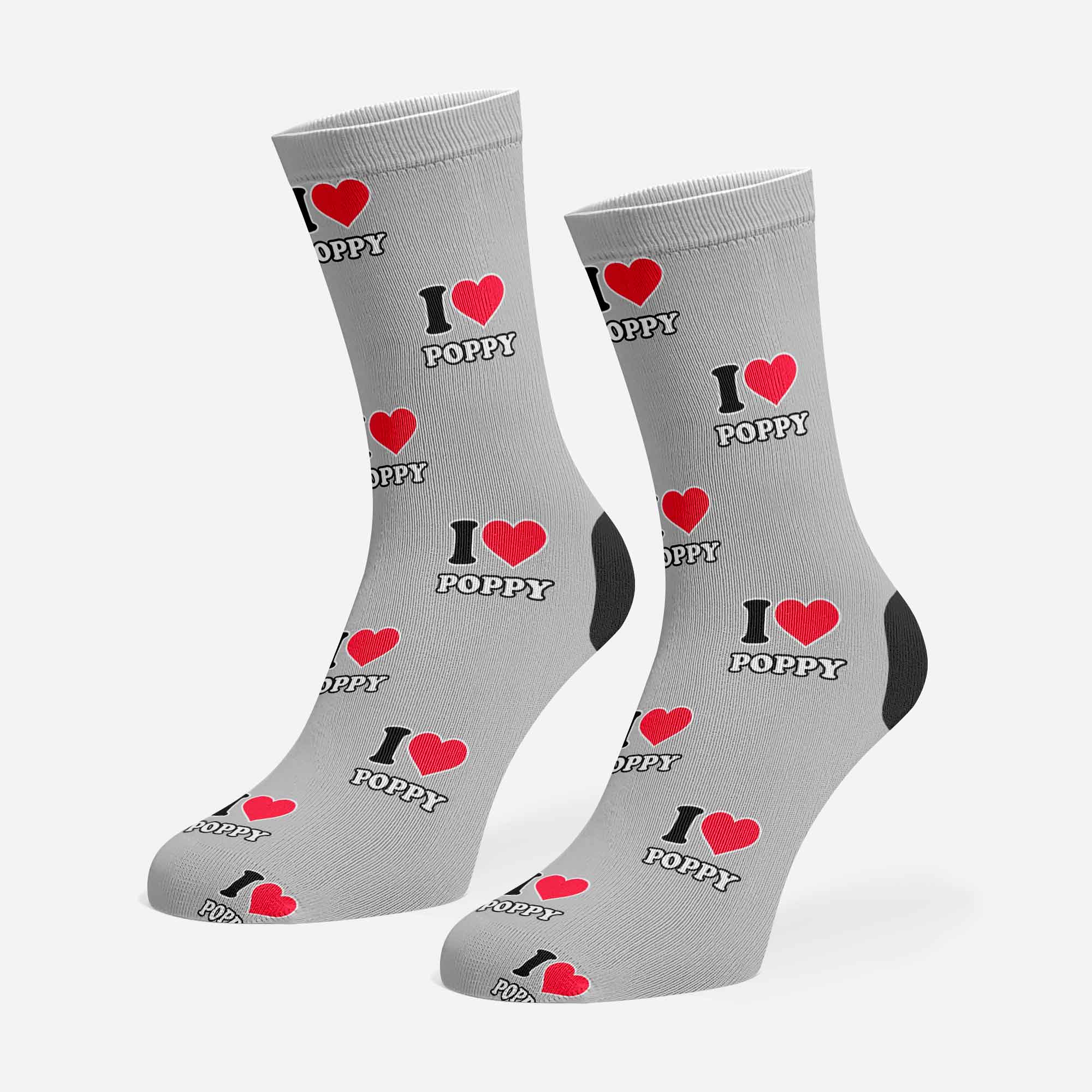 I Heart Name Personalised Dog Socks