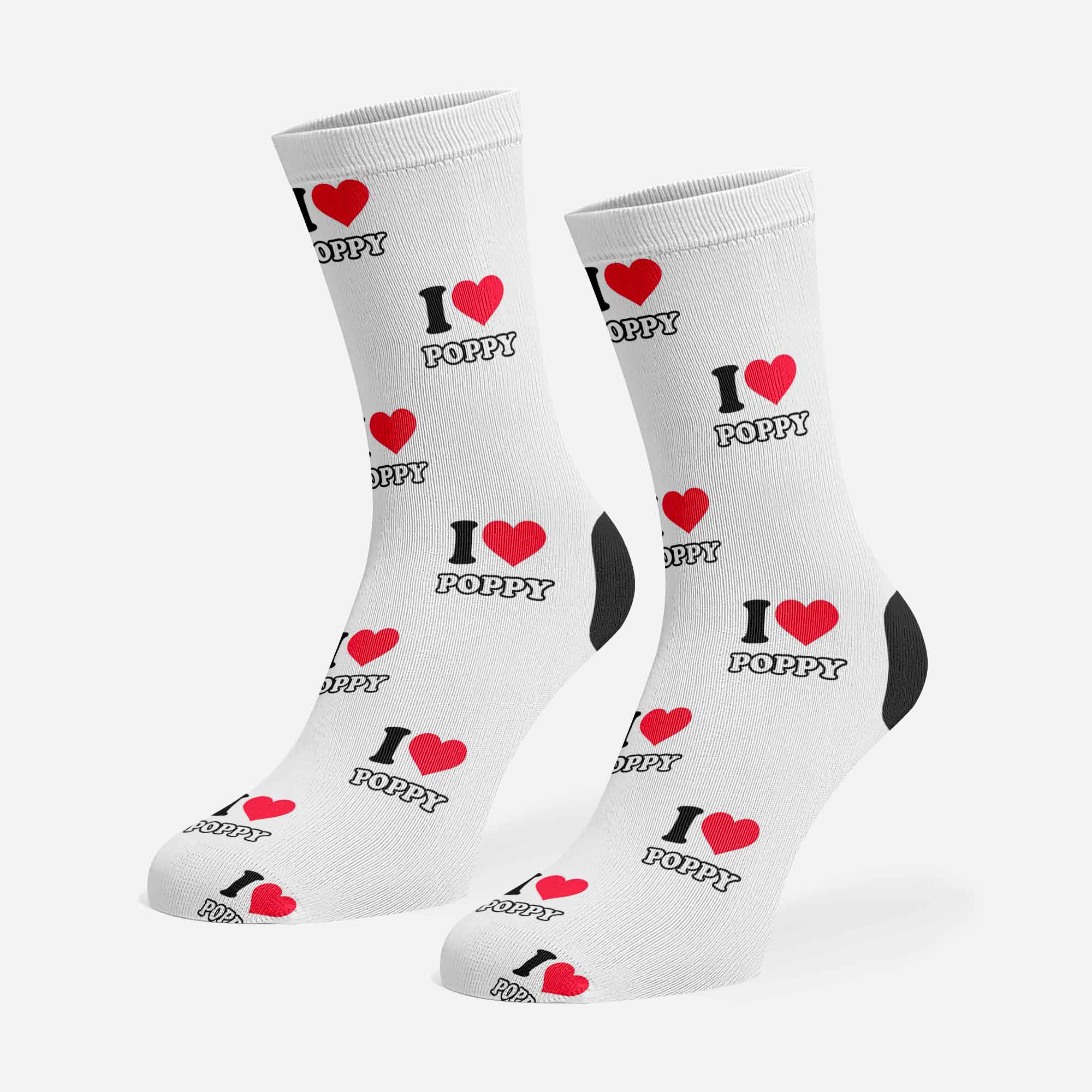 I Heart Name Personalised Dog Socks