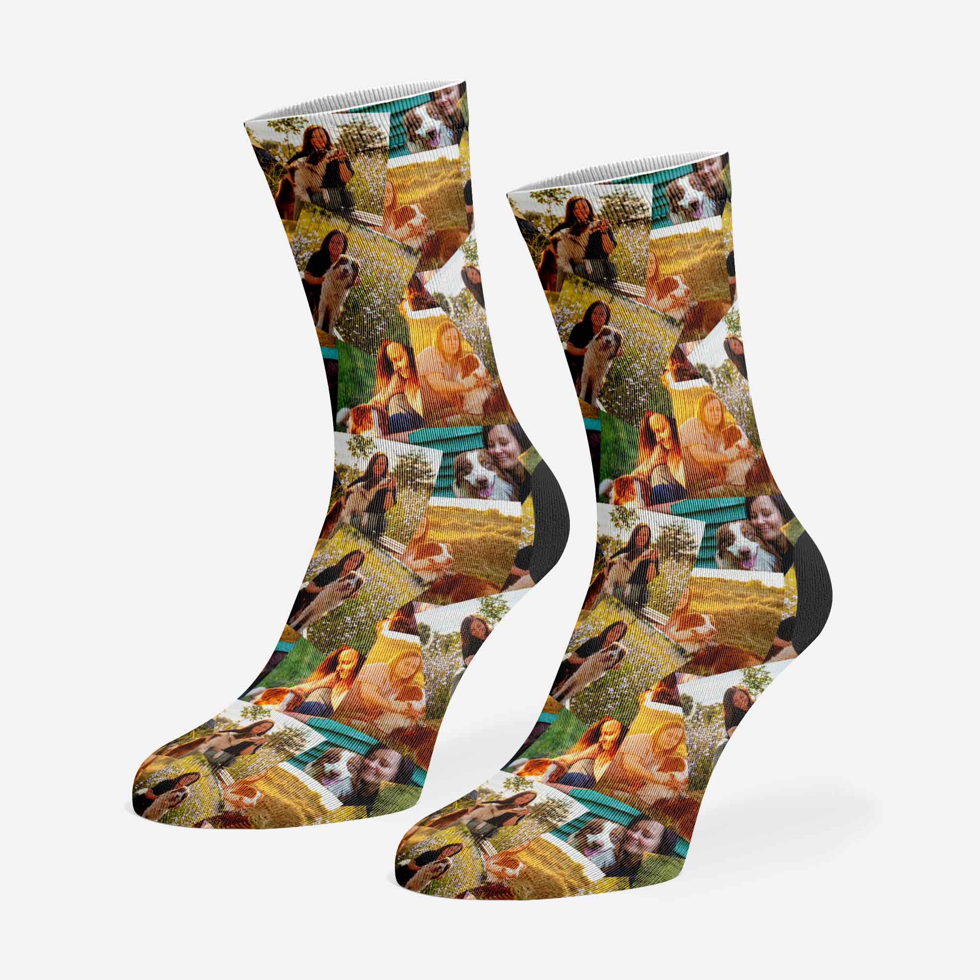 Overlap Photo Collage Personalised Dog Socks