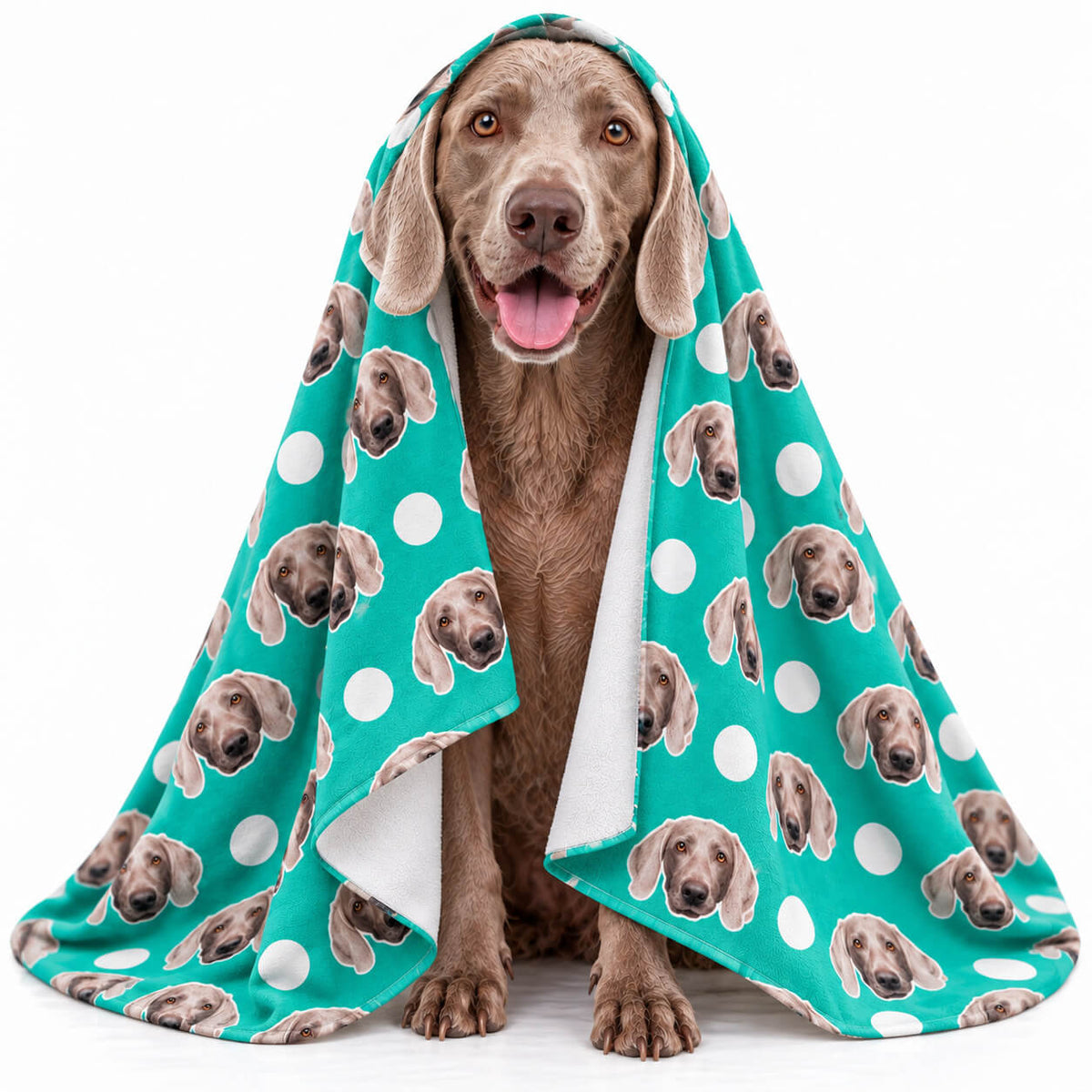 Polka Dot Personalised Dog Towel
