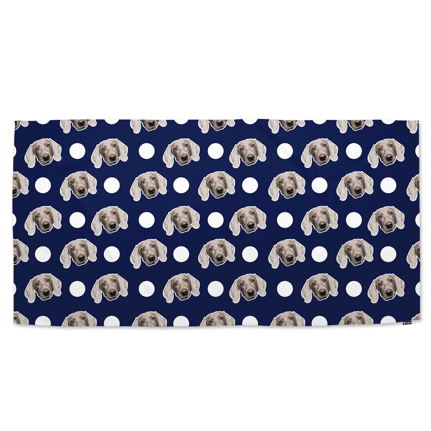 Polka Dot Personalised Dog Towel