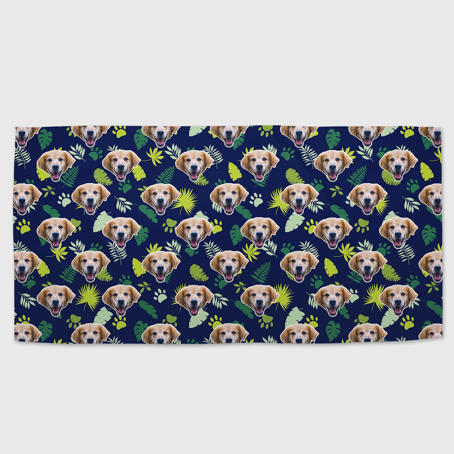 Leaf Pattern Personalised Dog Towel