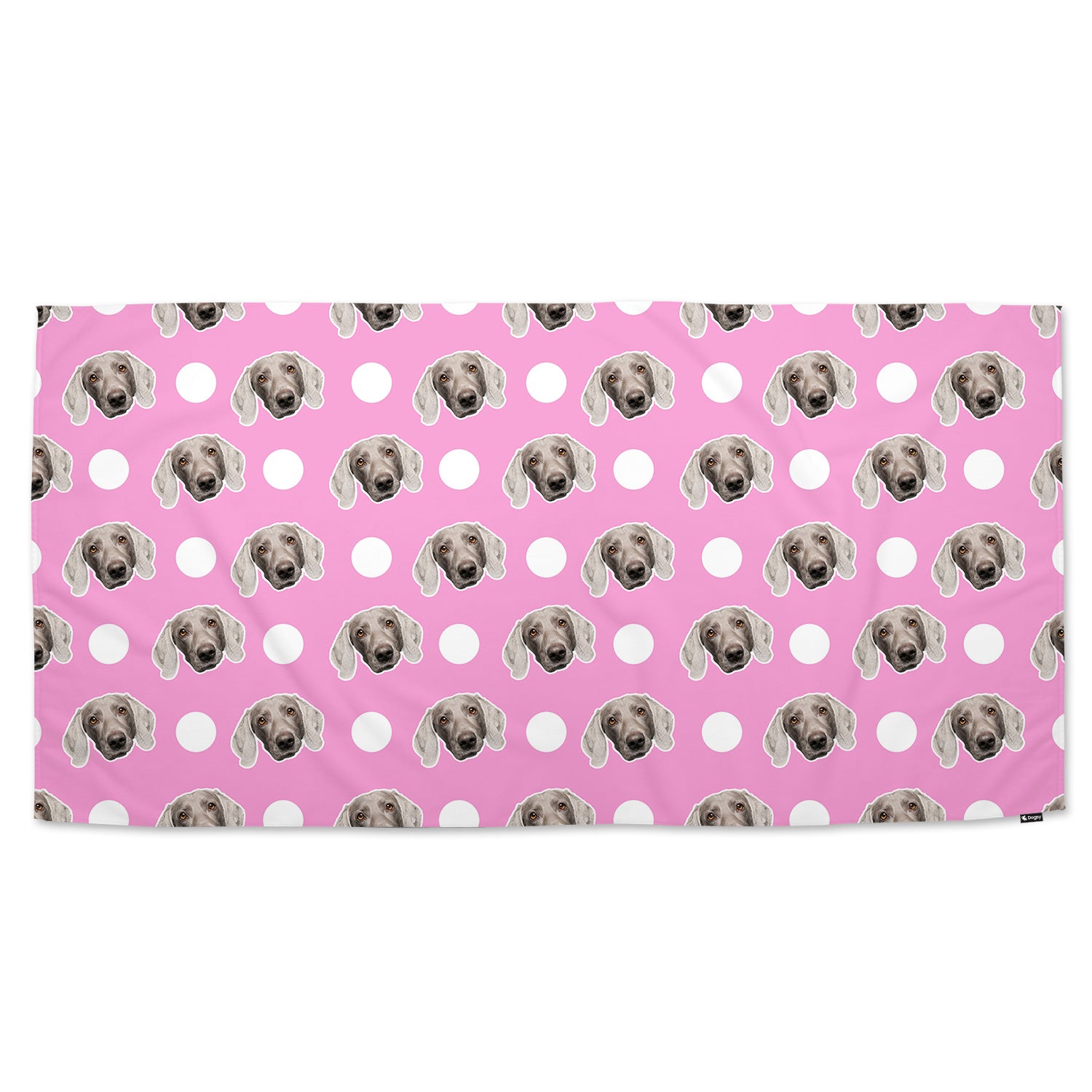 Polka Dot Personalised Dog Towel