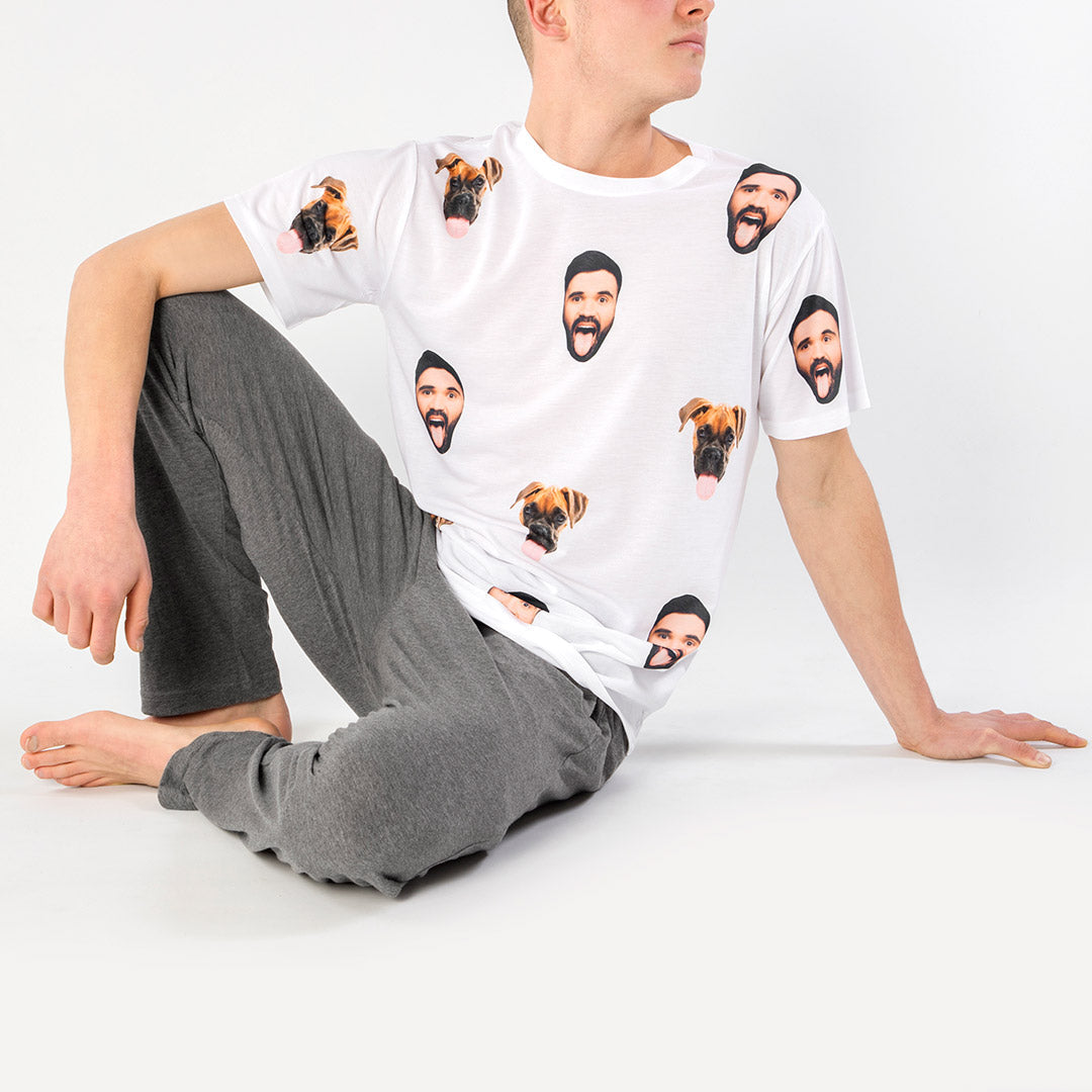 Custom Photos On Dog & Owner Men's Pyjama Set