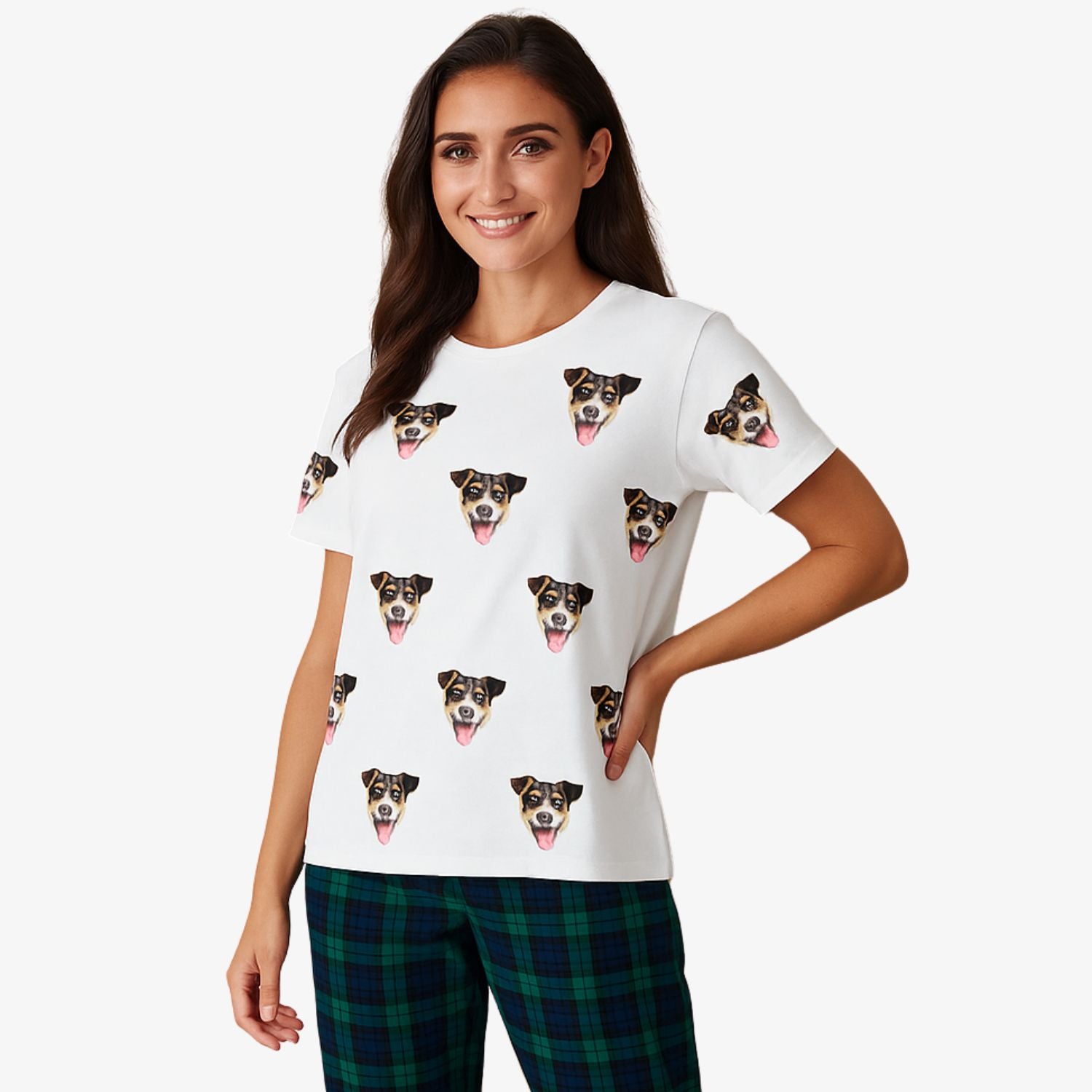 Women's Dog Pyjamas - Green Navy Trouser Set