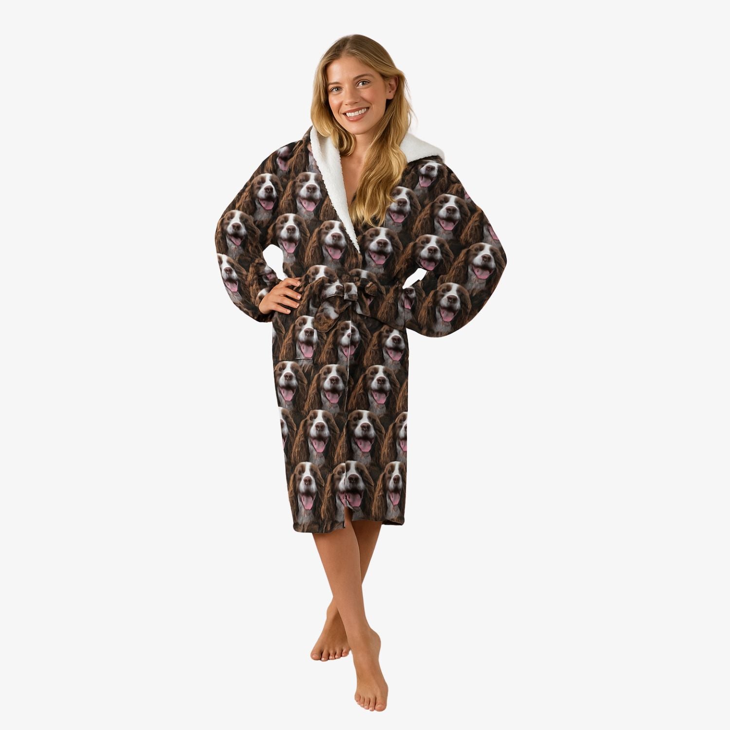 Dog's Face Mash Personalised Dressing Gown