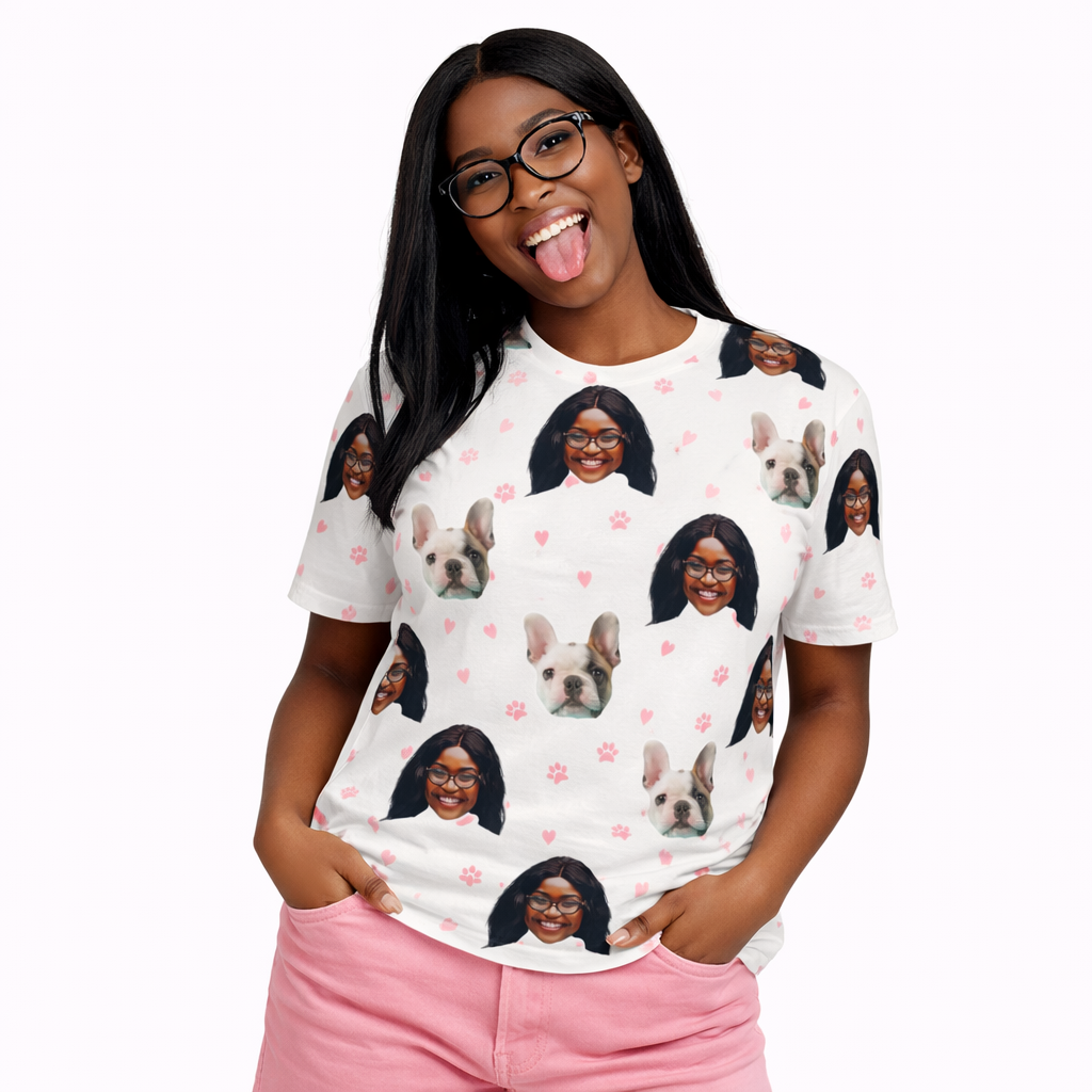 Dog Mum Paw Print Personalised T-Shirt