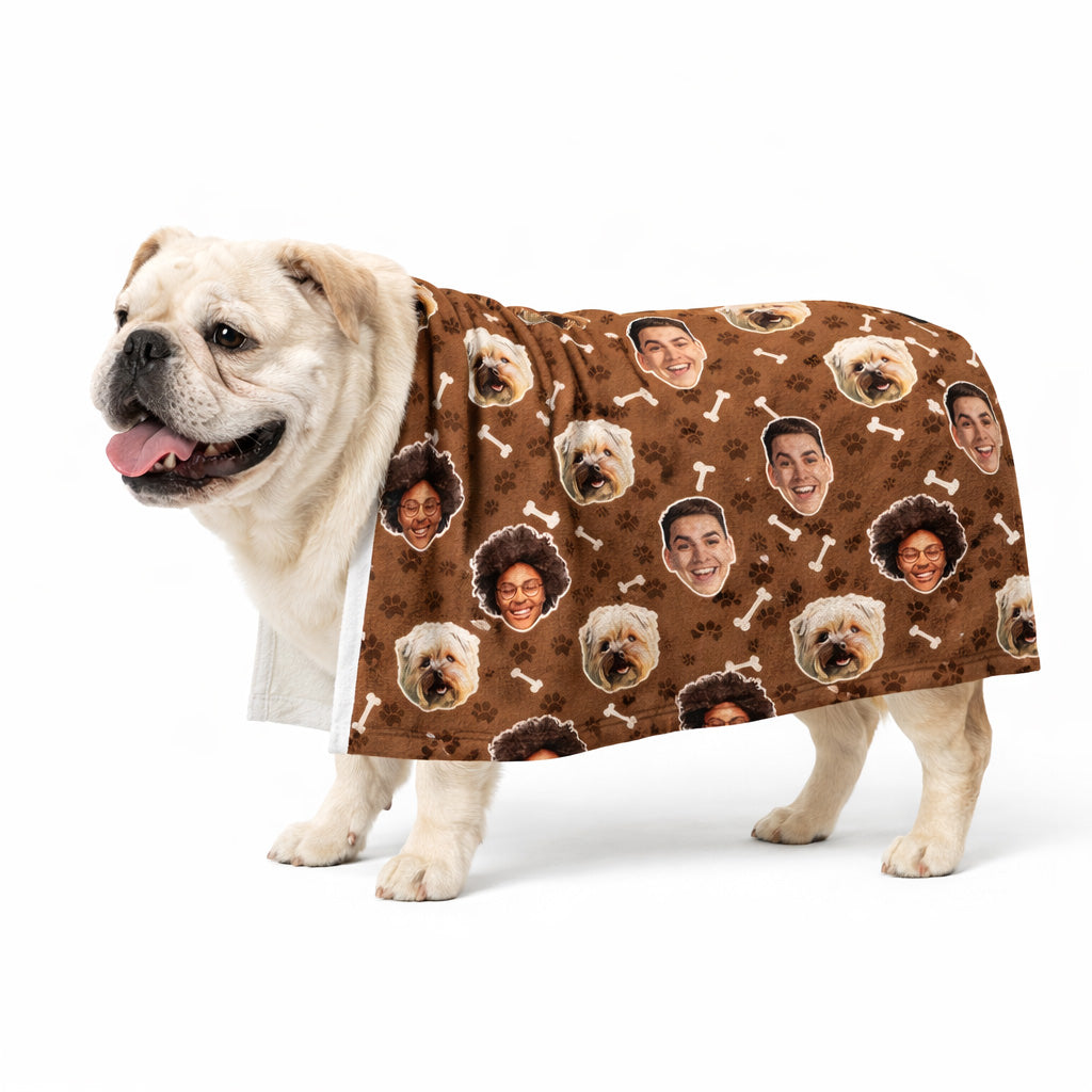 Dogsy Bones Print Personalised Dog Towel