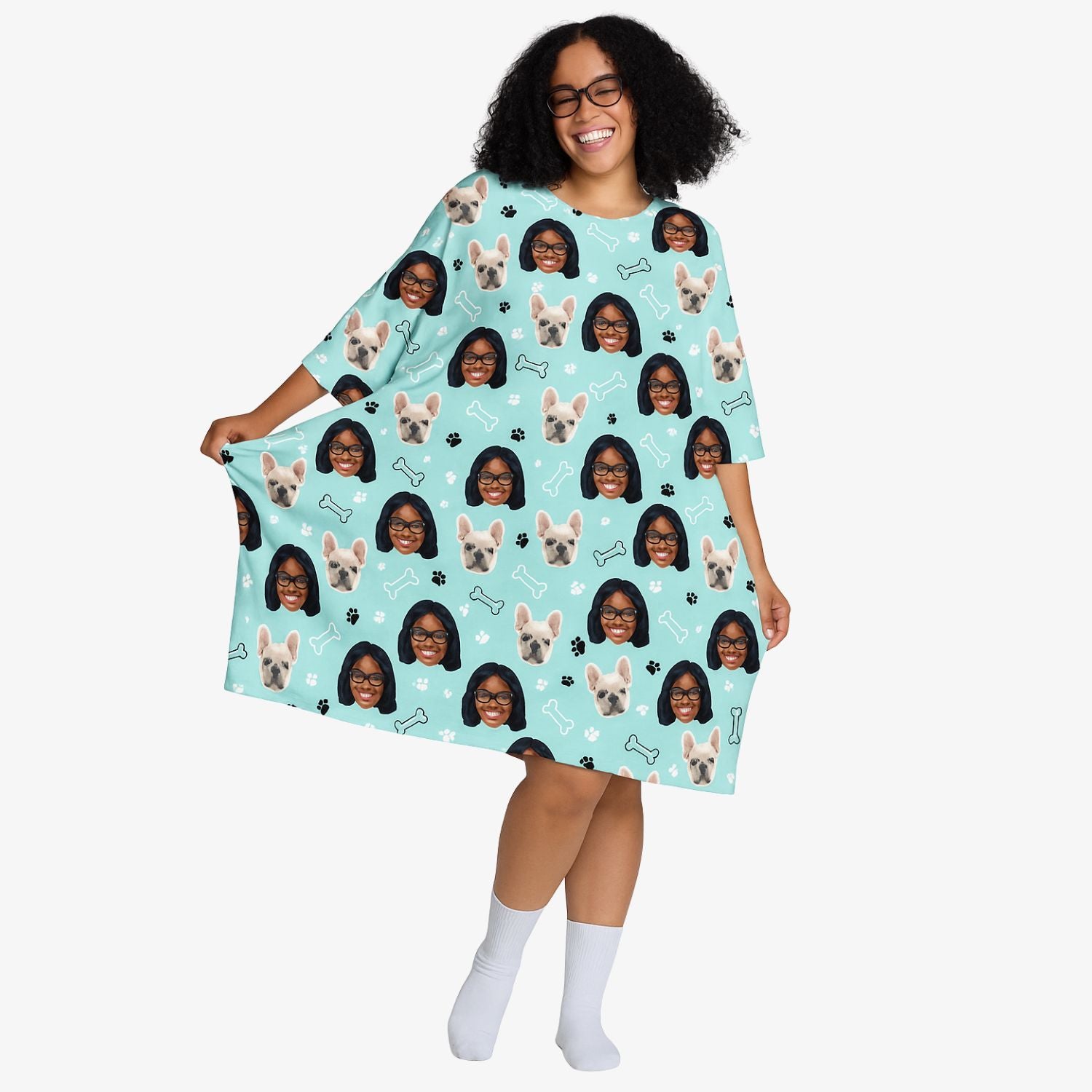 Doodle Paws & Bones Ladies Sleepy Nightshirt