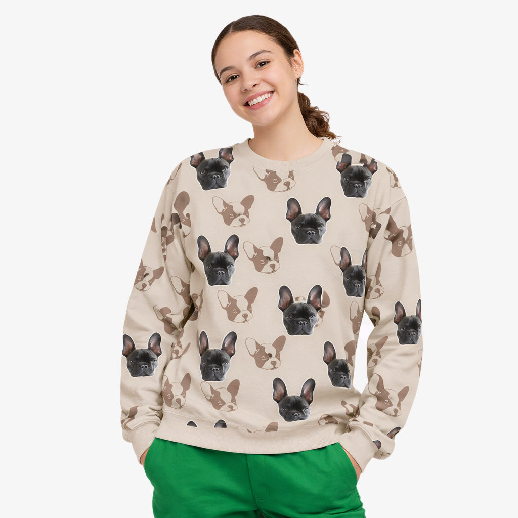 Frenchie Dog Pattern Personalised Sweatshirt