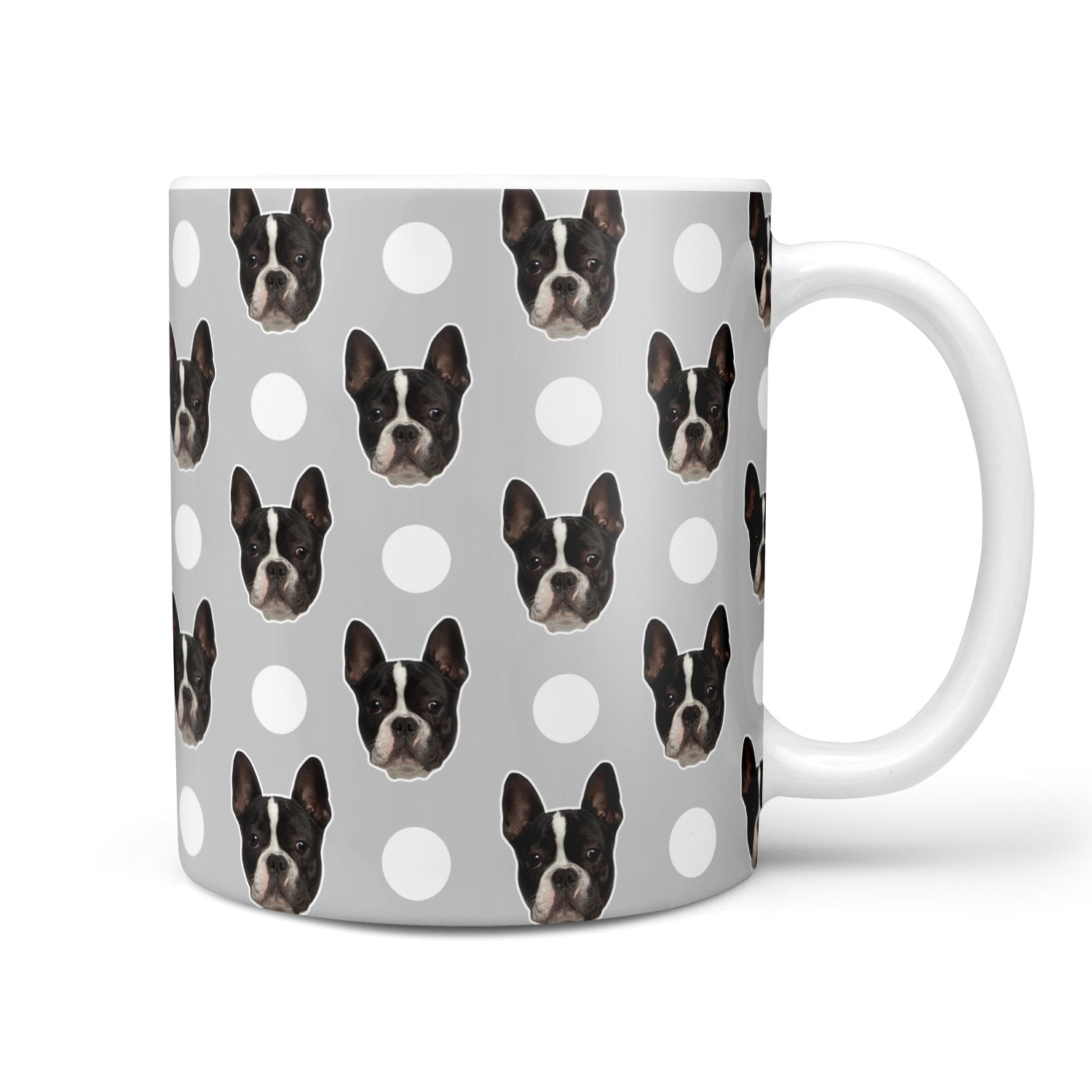 Polka Dot Pattern Personalised Dog Mug