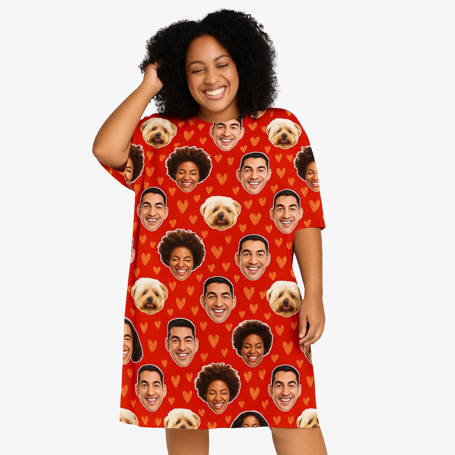 Gold Hearts Ladies Sleepy Nightshirt