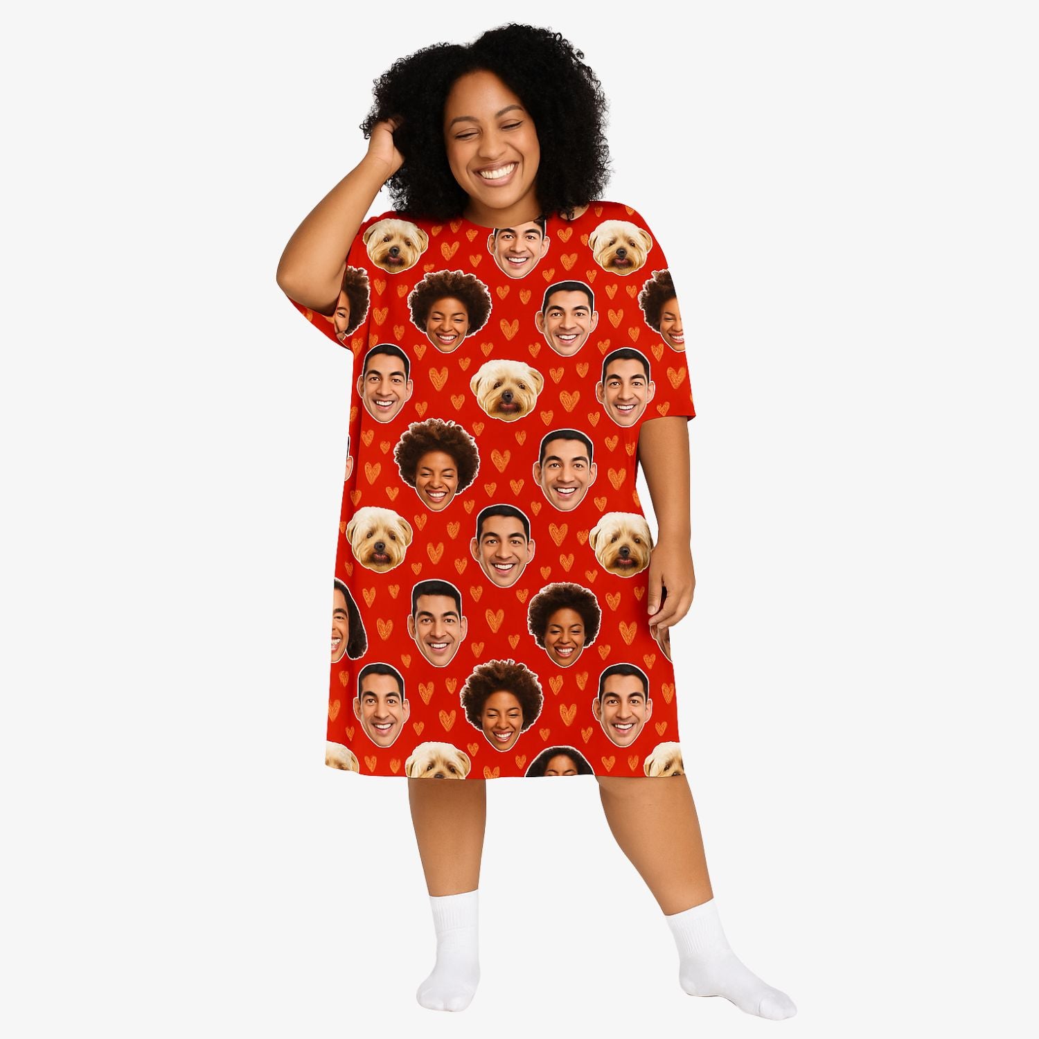 Gold Hearts Ladies Sleepy Nightshirt