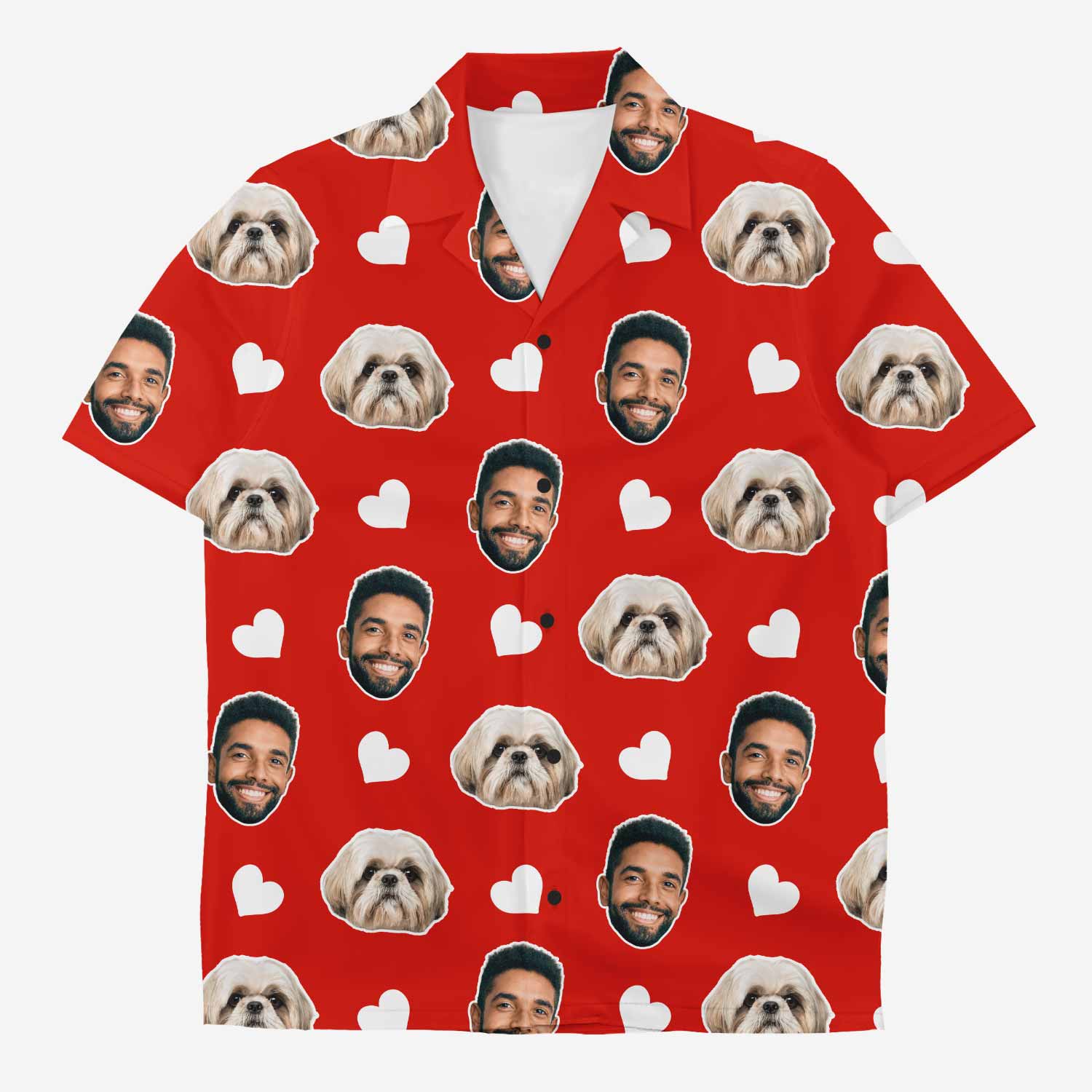 Your Dog White Hearts Hawaiian Shirt