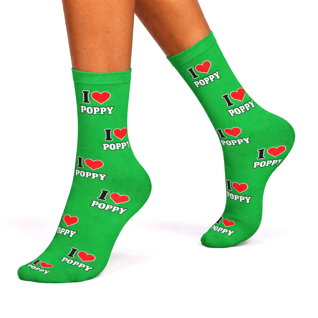 I Heart Name Personalised Dog Socks