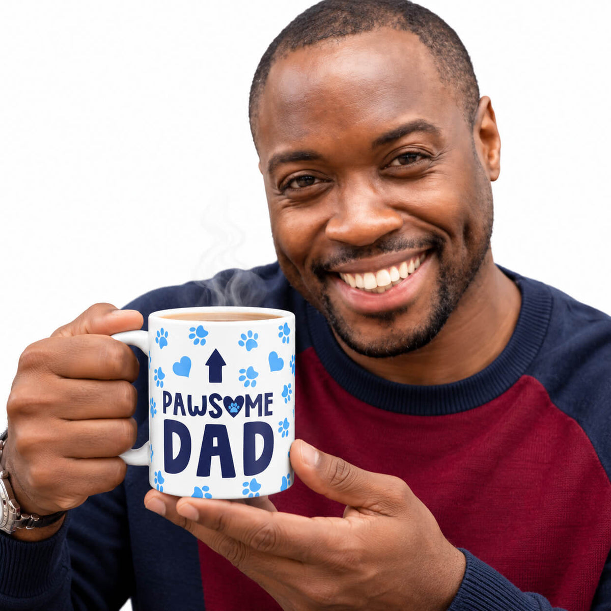 Pawsome Dad Paw Print Dog Mug