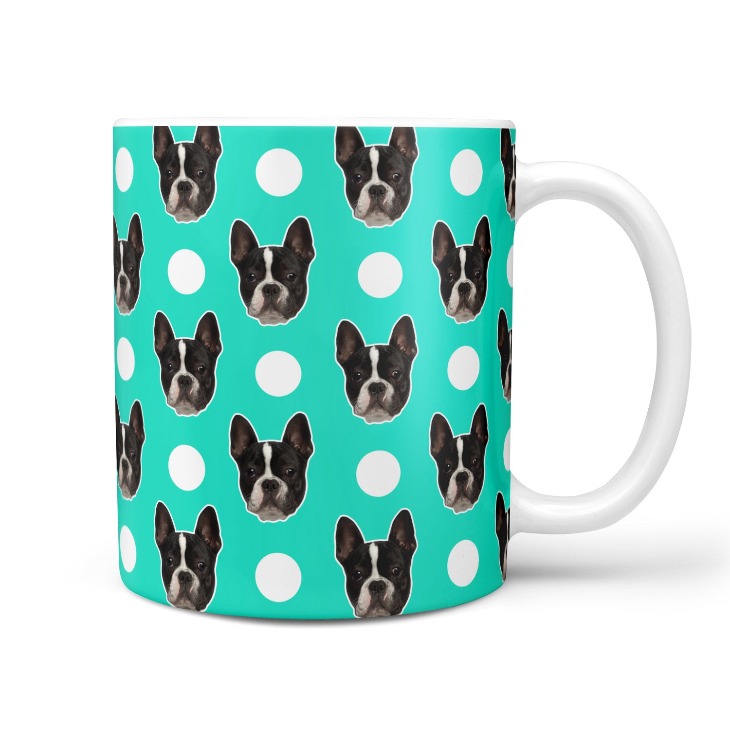 Polka Dot Pattern Personalised Dog Mug
