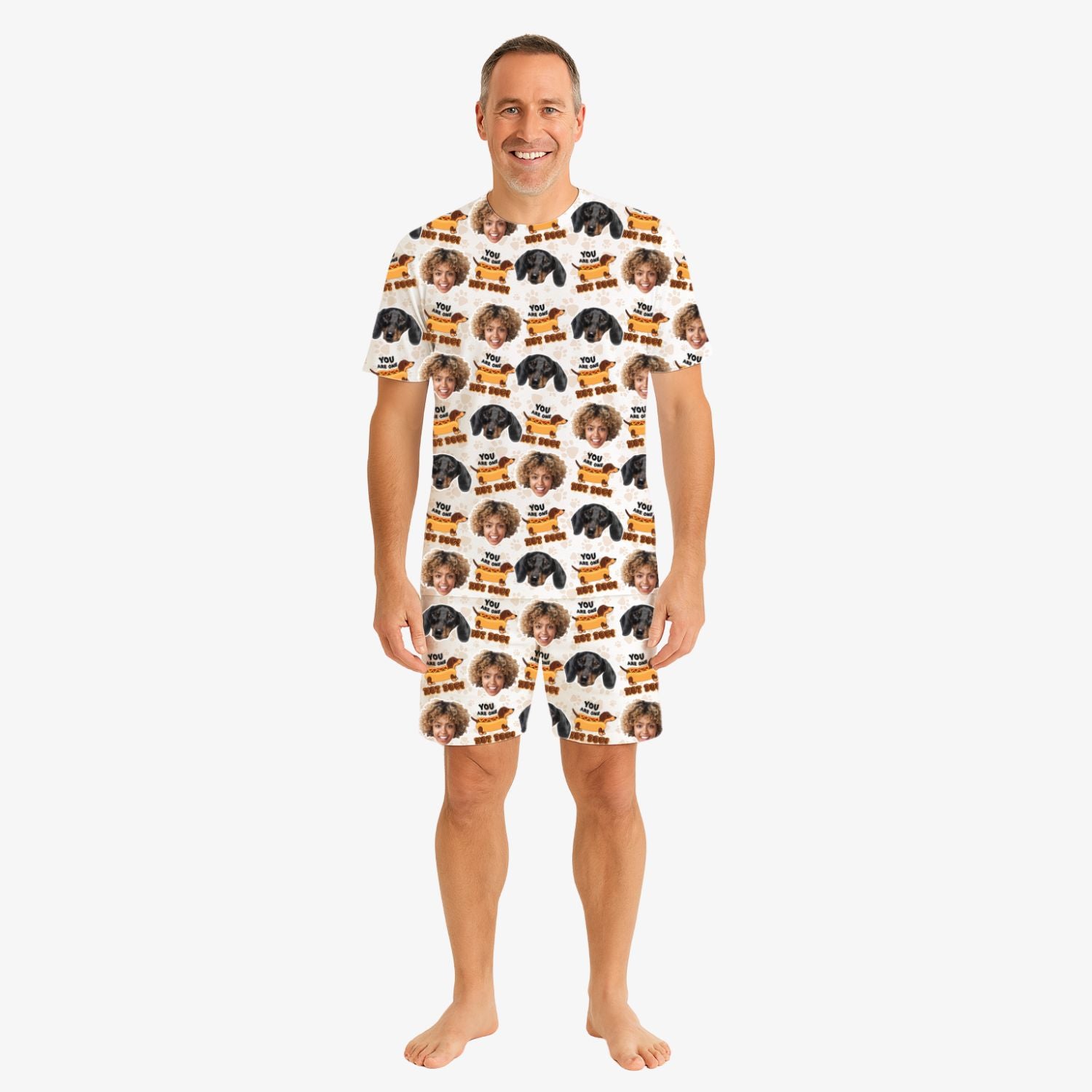 You Are One Hot Dog Men's Personalised Pyjamas - Shorts Set