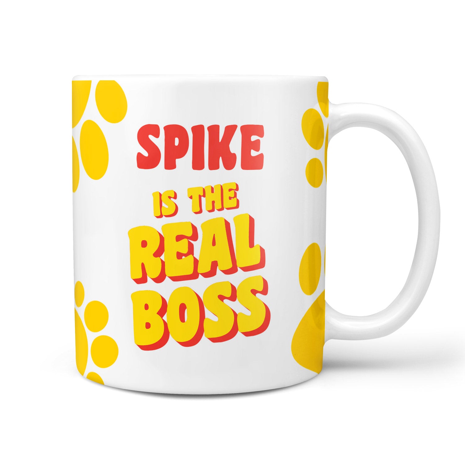 Your Dog (Name) Is The Real Boss Personalised Mug