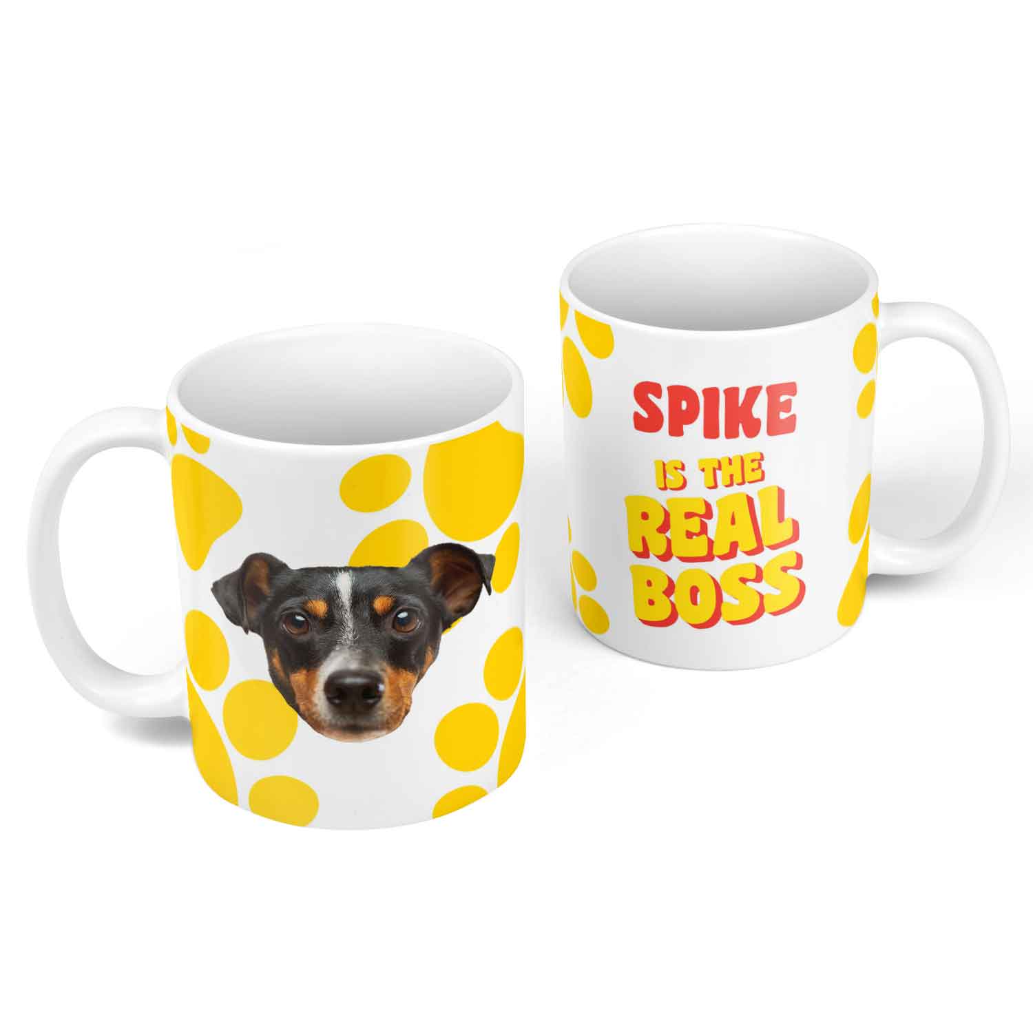 Your Dog (Name) Is The Real Boss Personalised Mug