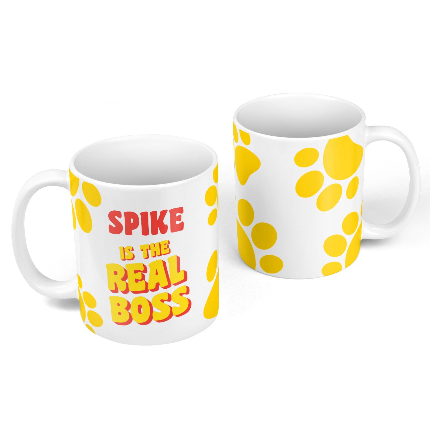 Your Dog (Name) Is The Real Boss Personalised Mug