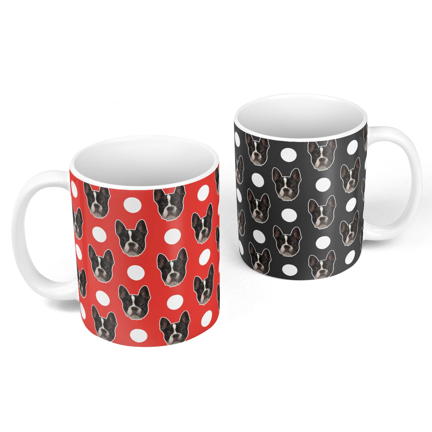 Polka Dot Pattern Personalised Dog Mug