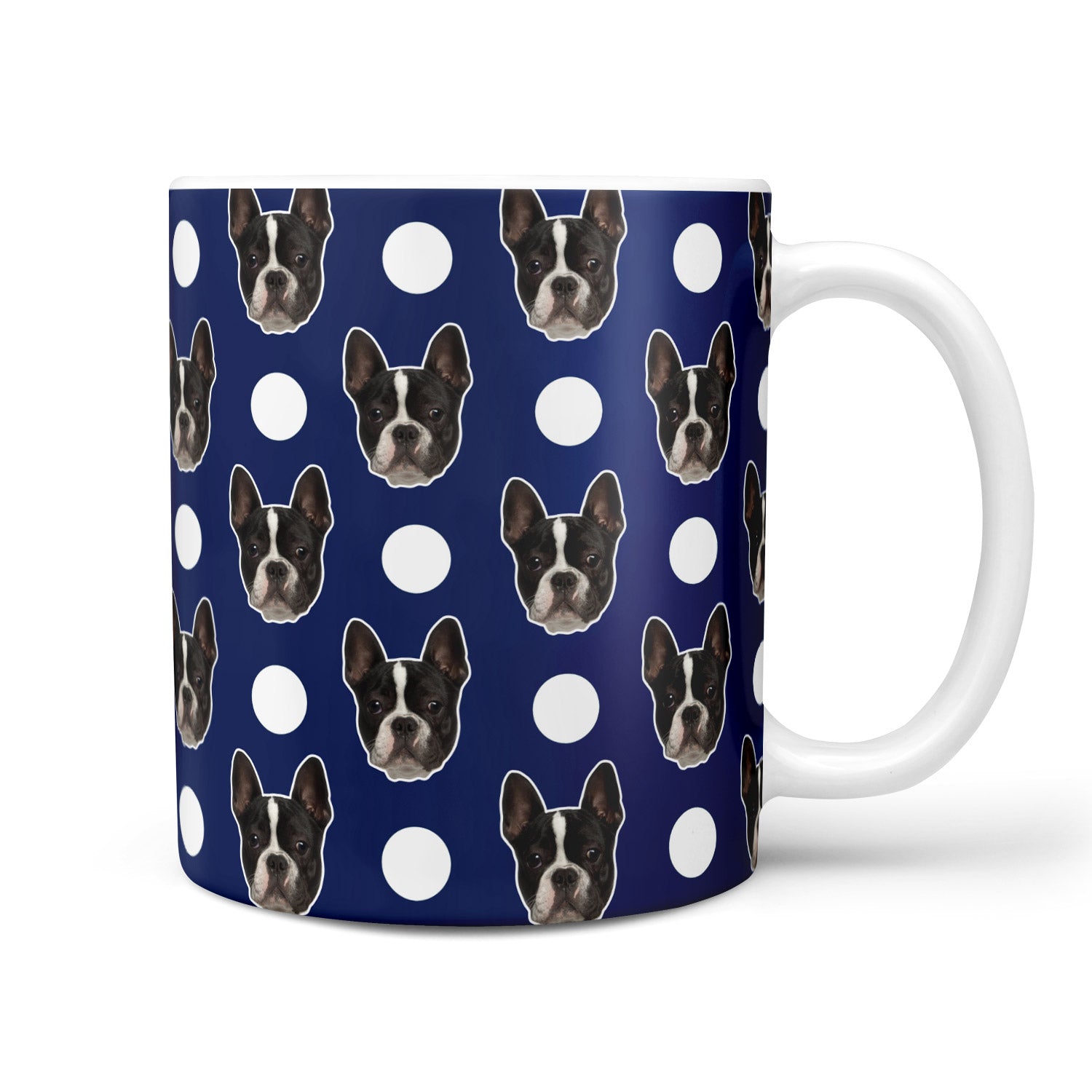 Polka Dot Pattern Personalised Dog Mug