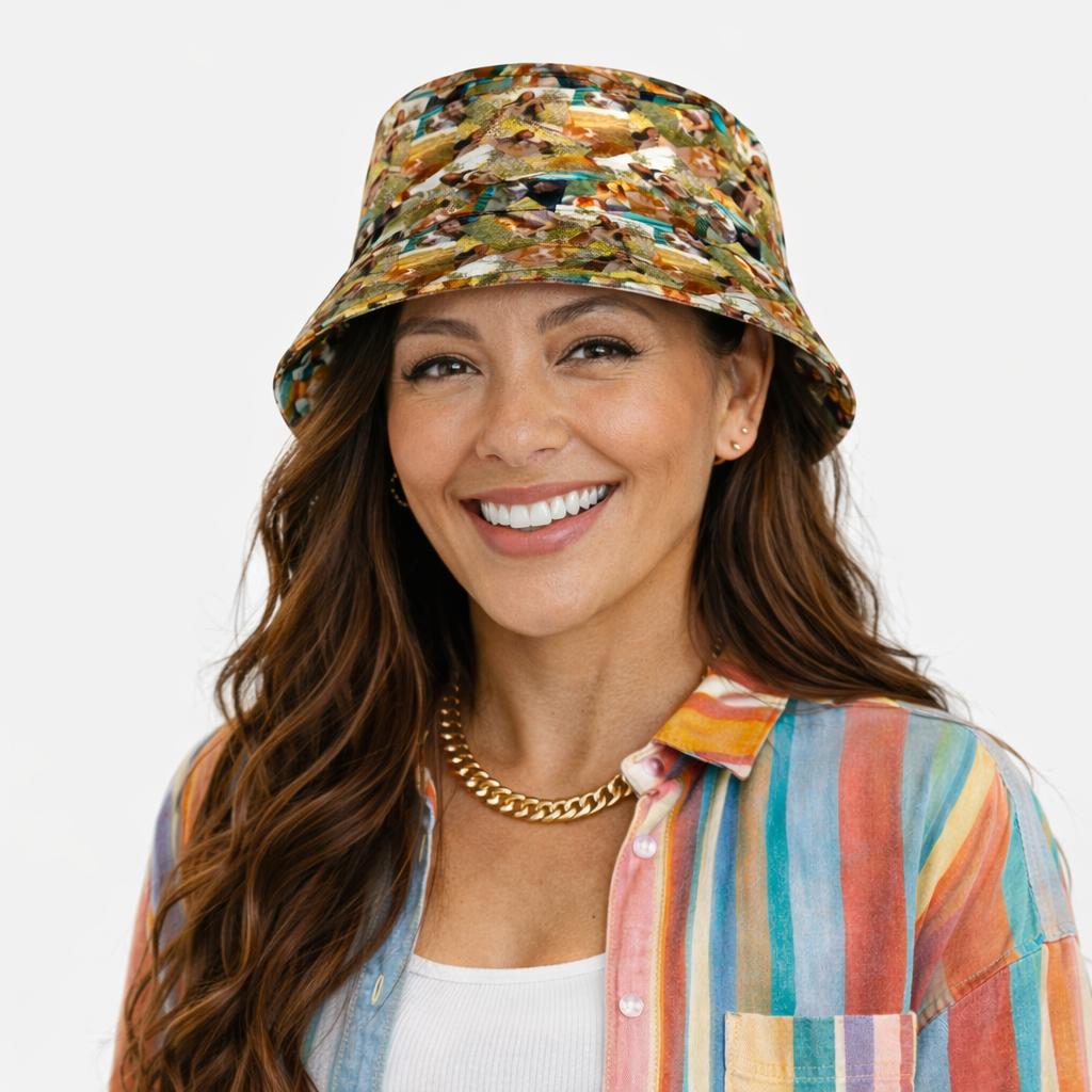 Overlap Dog Photo Collage Custom Bucket Hat