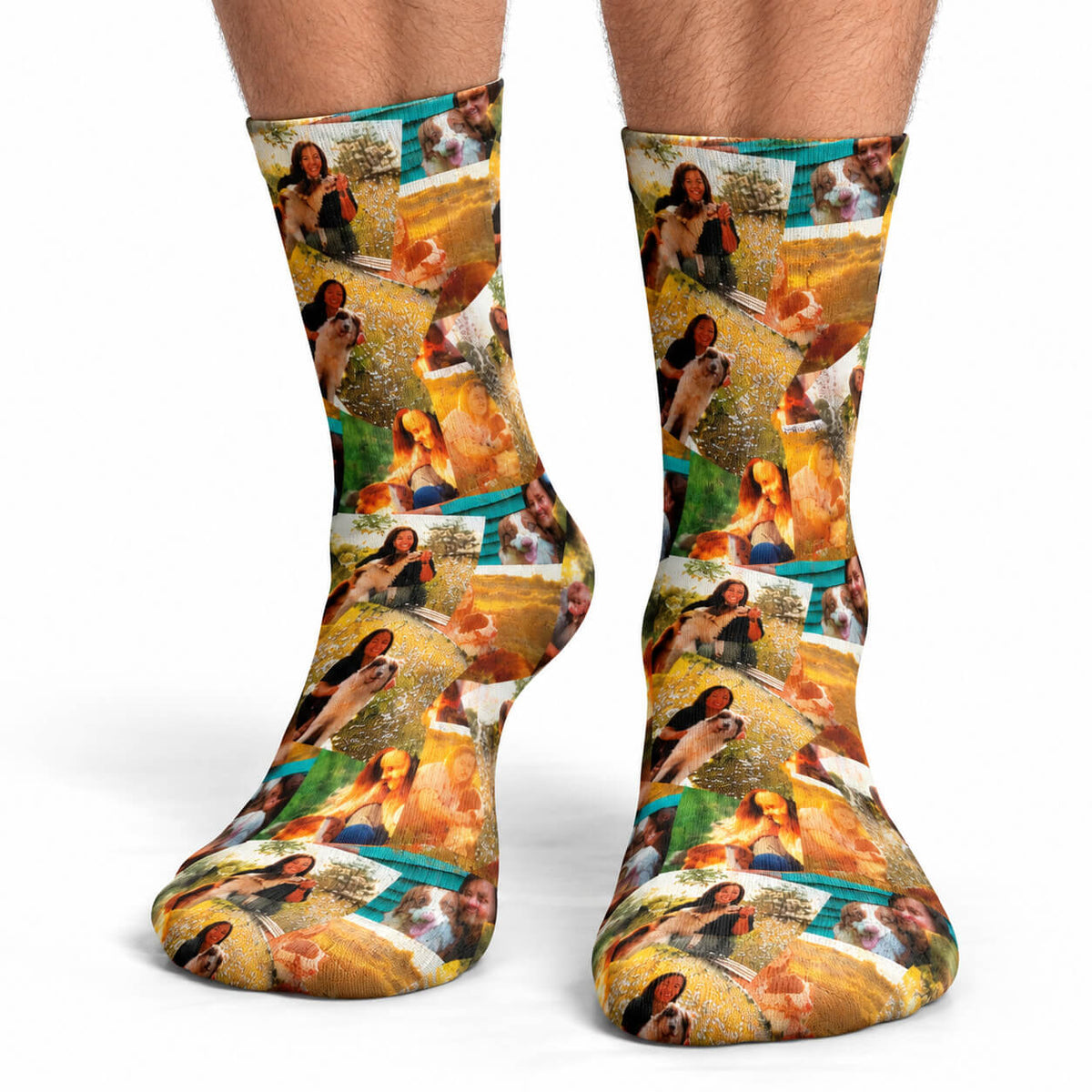 Overlap Photo Collage Personalised Dog Socks