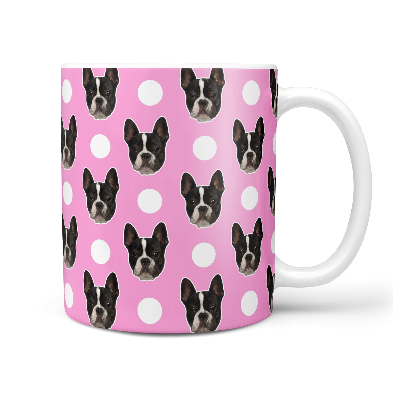 Polka Dot Pattern Personalised Dog Mug