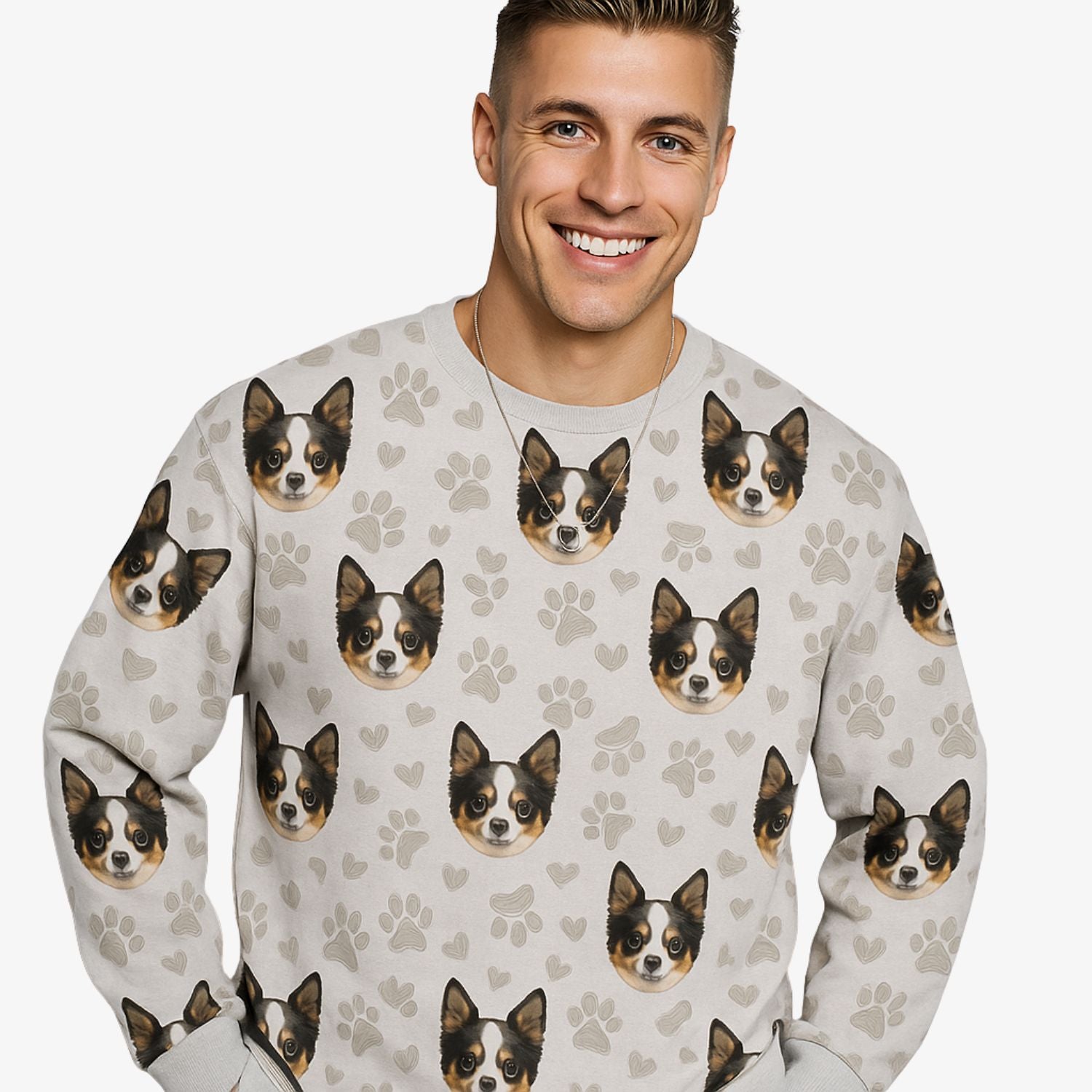 Paw Print Pattern Custom Dog Sweatshirt