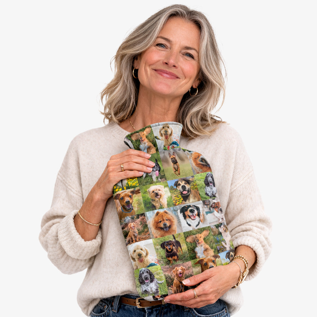 Photo Collage Dog Hot Water Bottle
