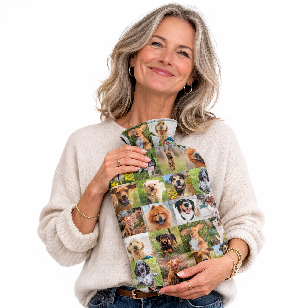 Photo Collage Dog Hot Water Bottle