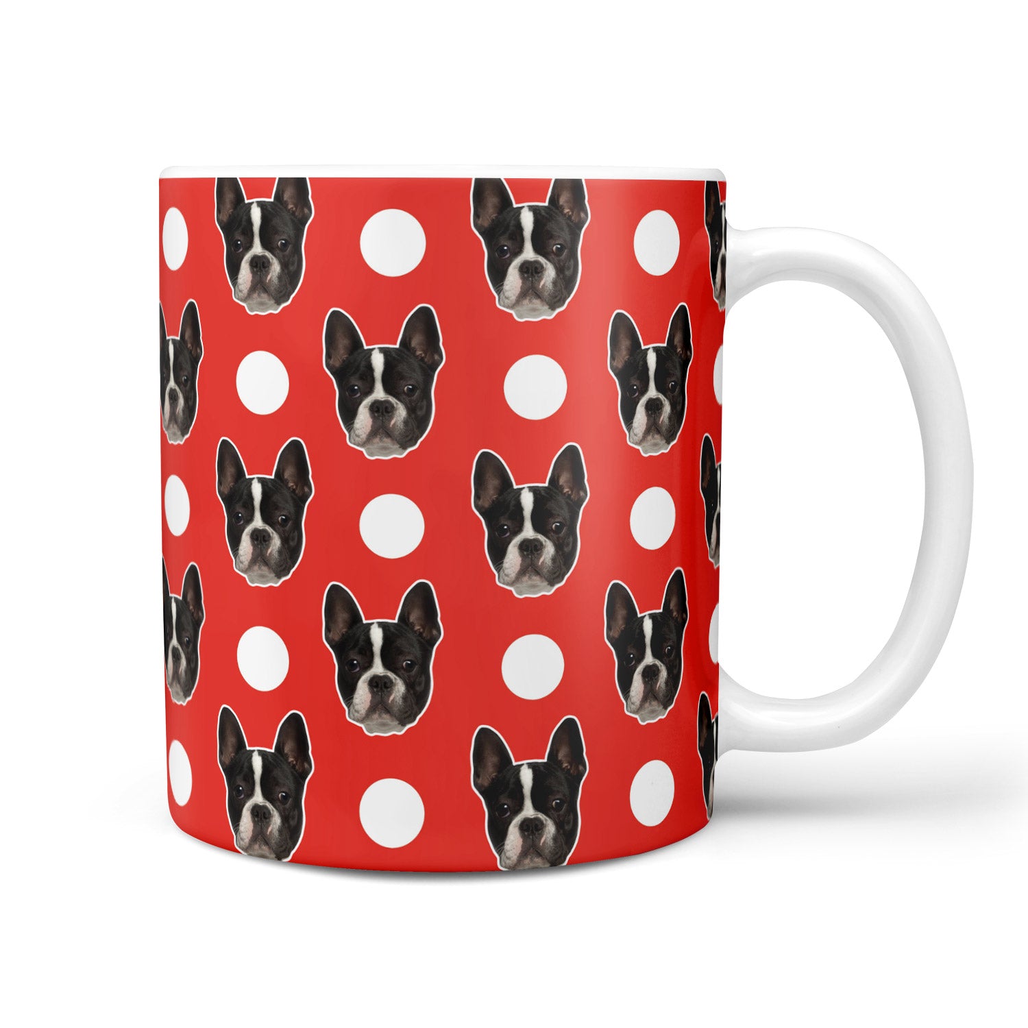 Polka Dot Pattern Personalised Dog Mug