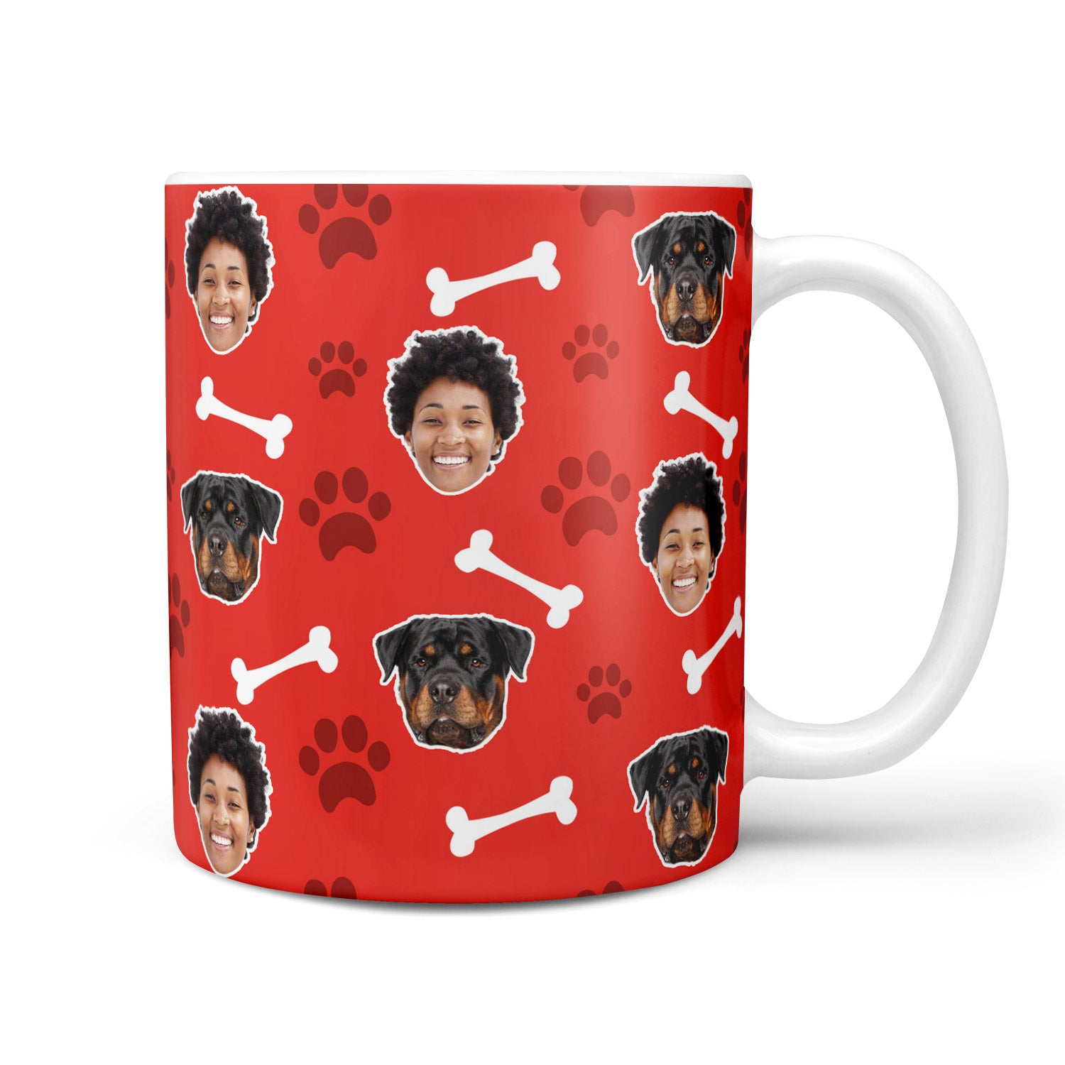 Dog & Owner Dogsy Pattern Personalised Mug