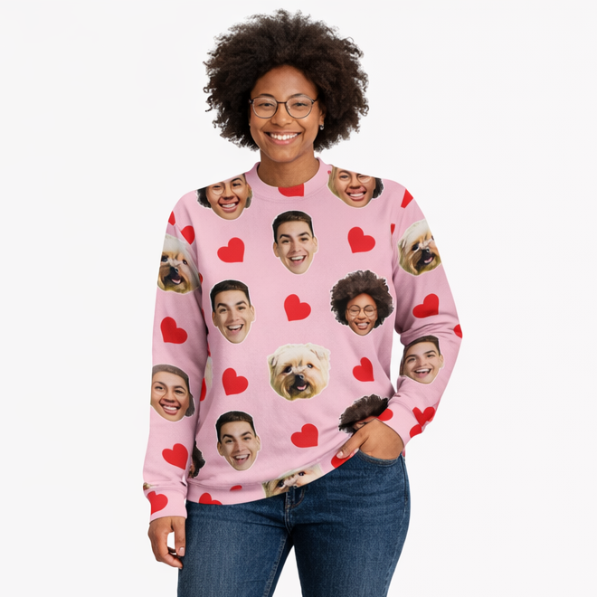 Red Hearts Personalised Sweatshirt