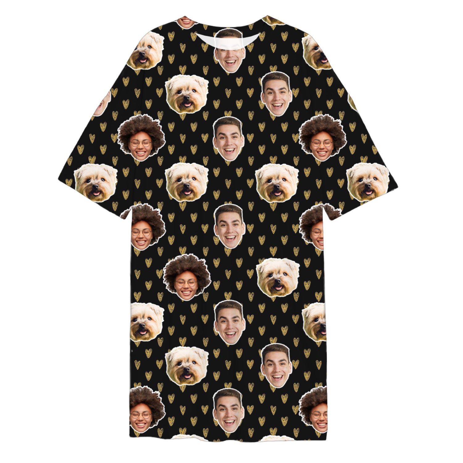 Gold Hearts Ladies Sleepy Nightshirt