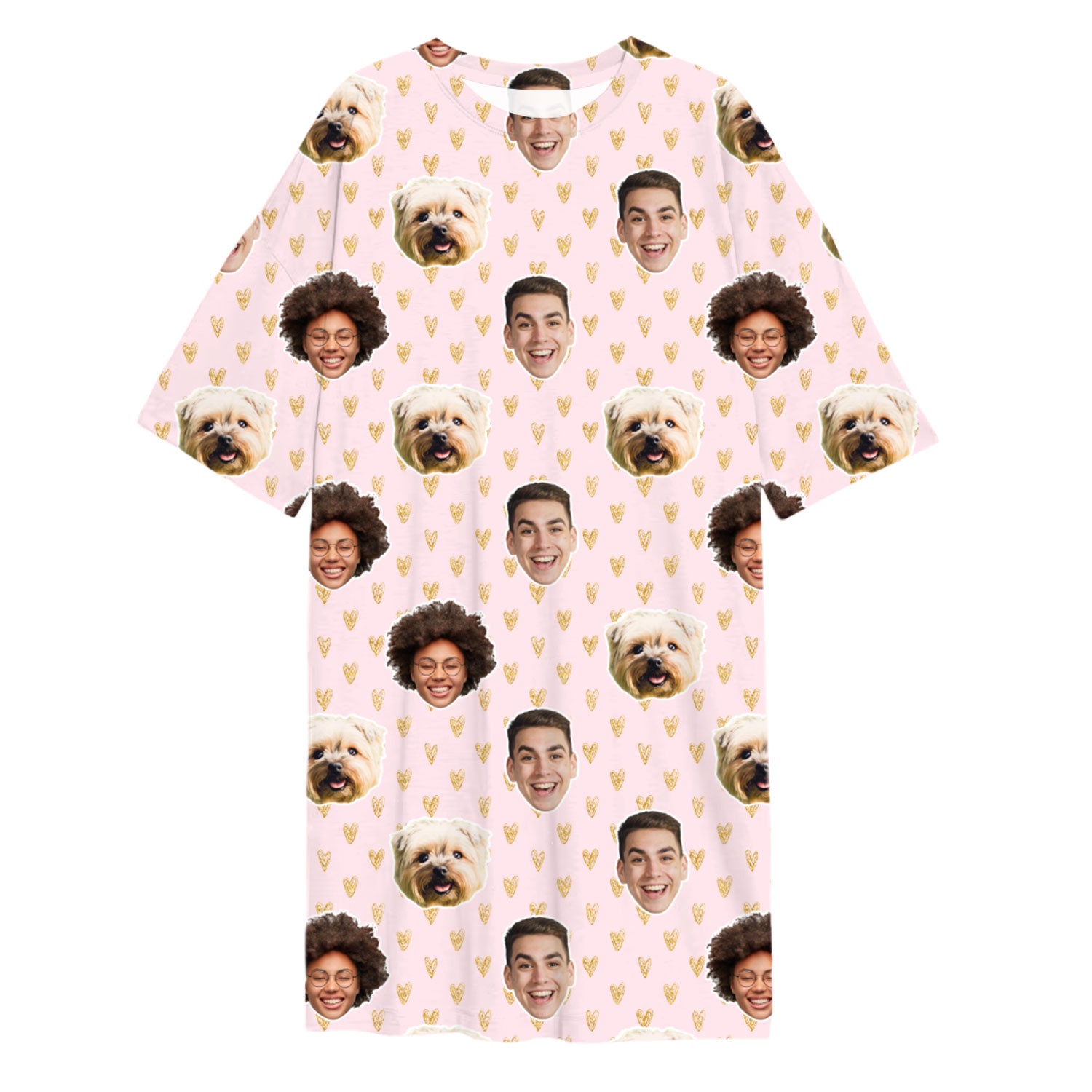 Gold Hearts Ladies Sleepy Nightshirt