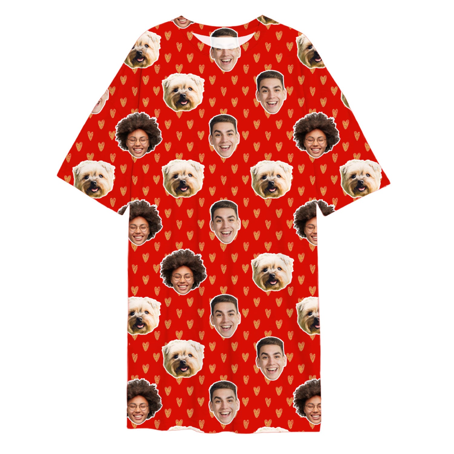 Gold Hearts Ladies Sleepy Nightshirt