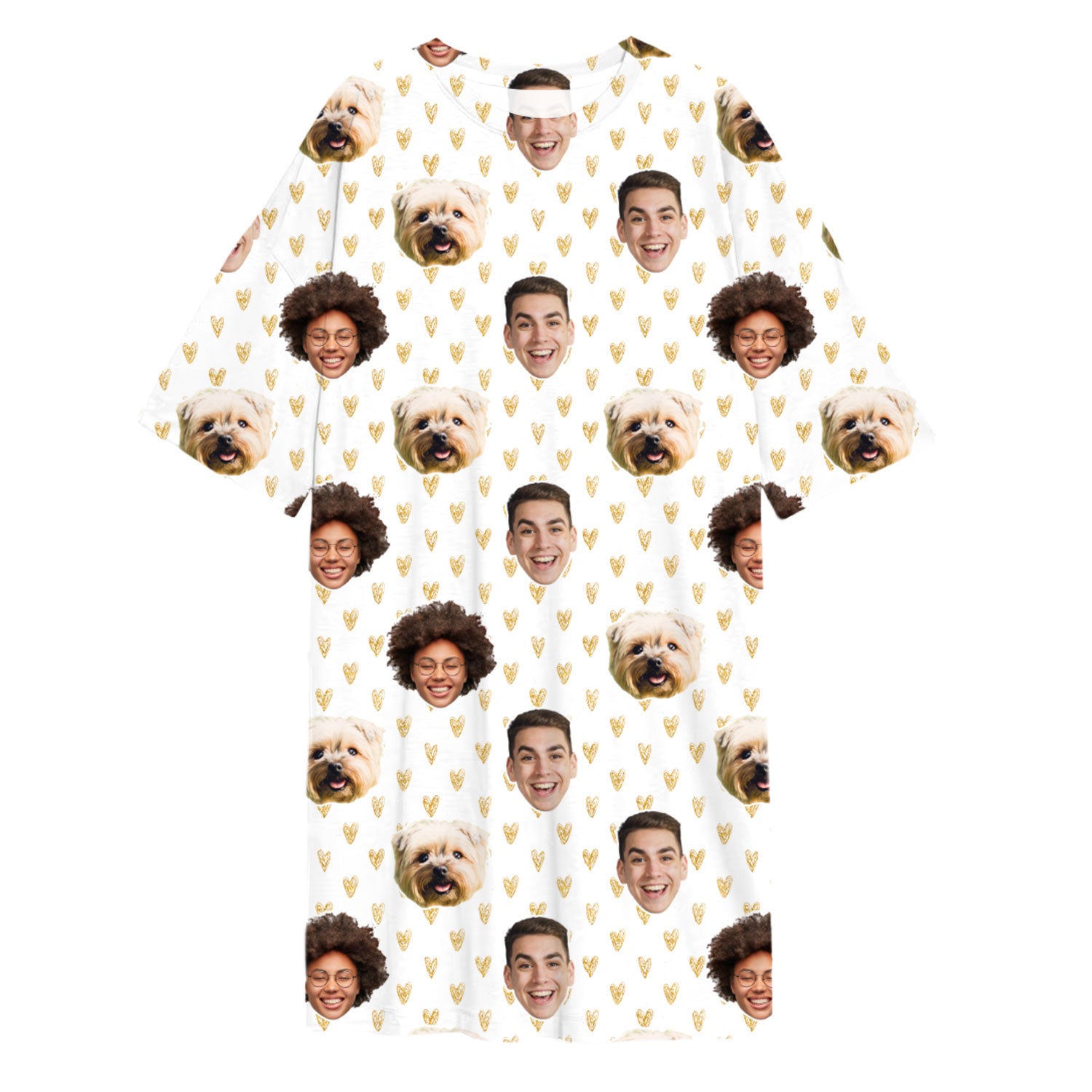 Gold Hearts Ladies Sleepy Nightshirt