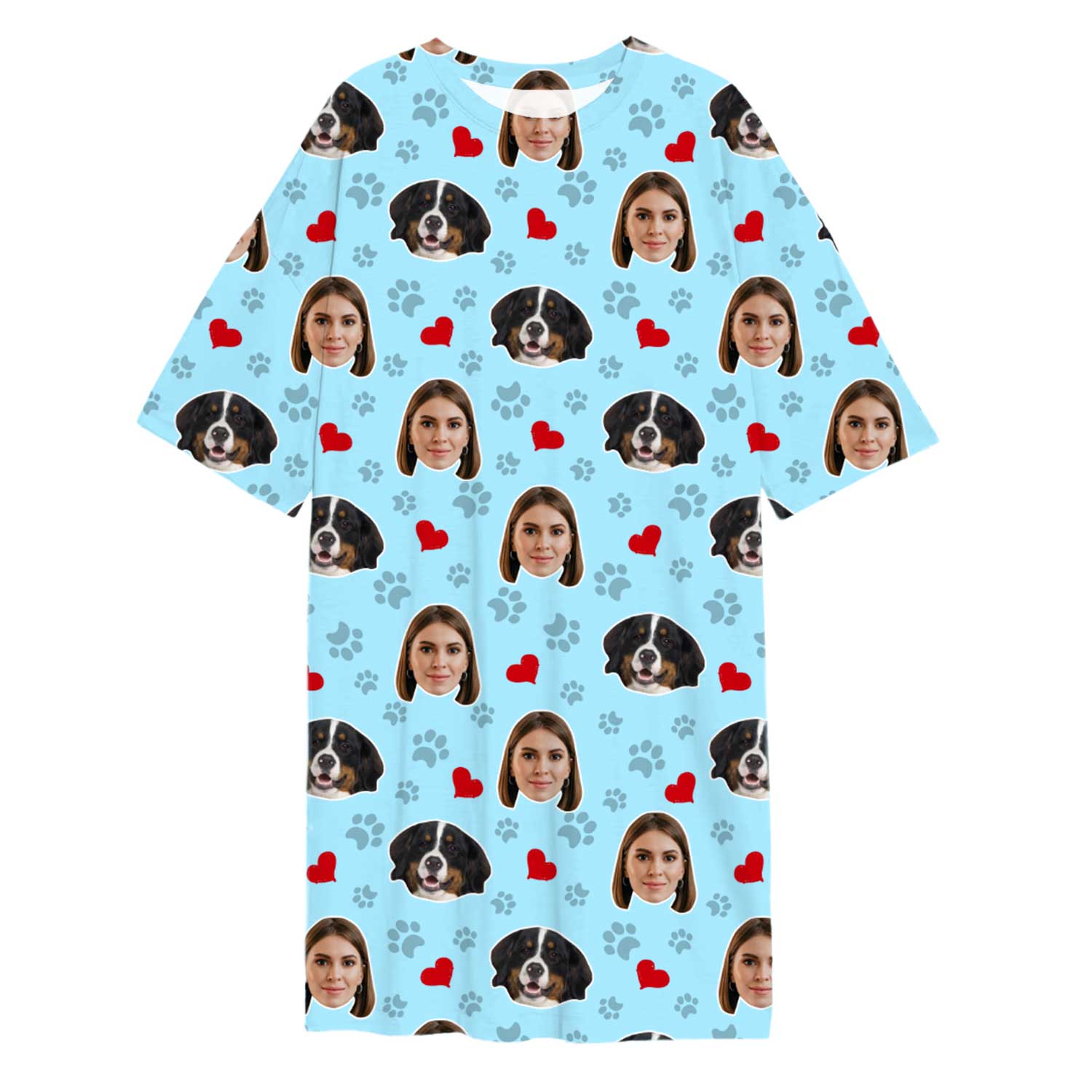 Paws & Hearts Print Ladies Sleepy Nightshirt