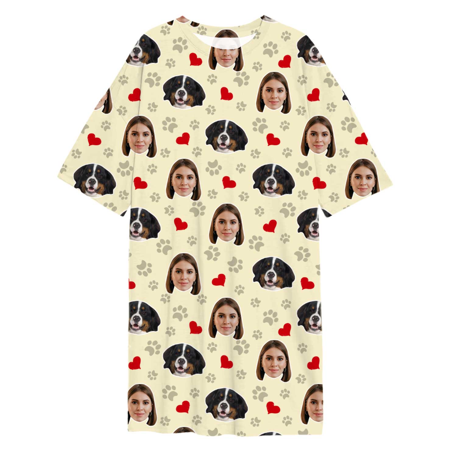 Paws & Hearts Print Ladies Sleepy Nightshirt