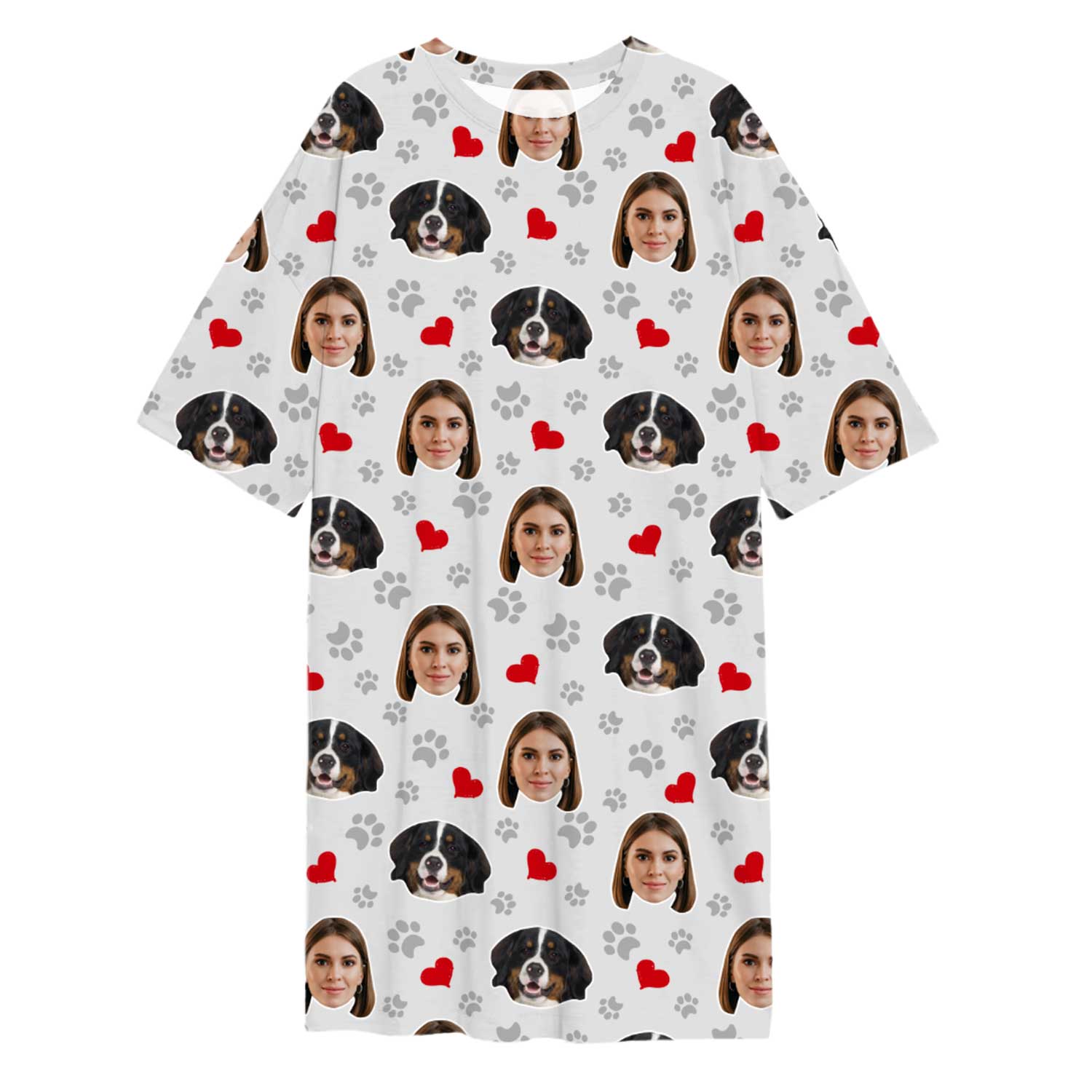 Paws & Hearts Print Ladies Sleepy Nightshirt